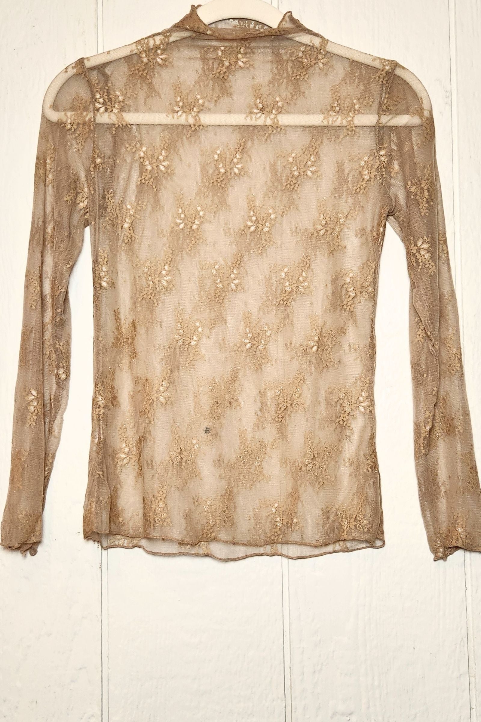 Coffee Lace Mesh Top