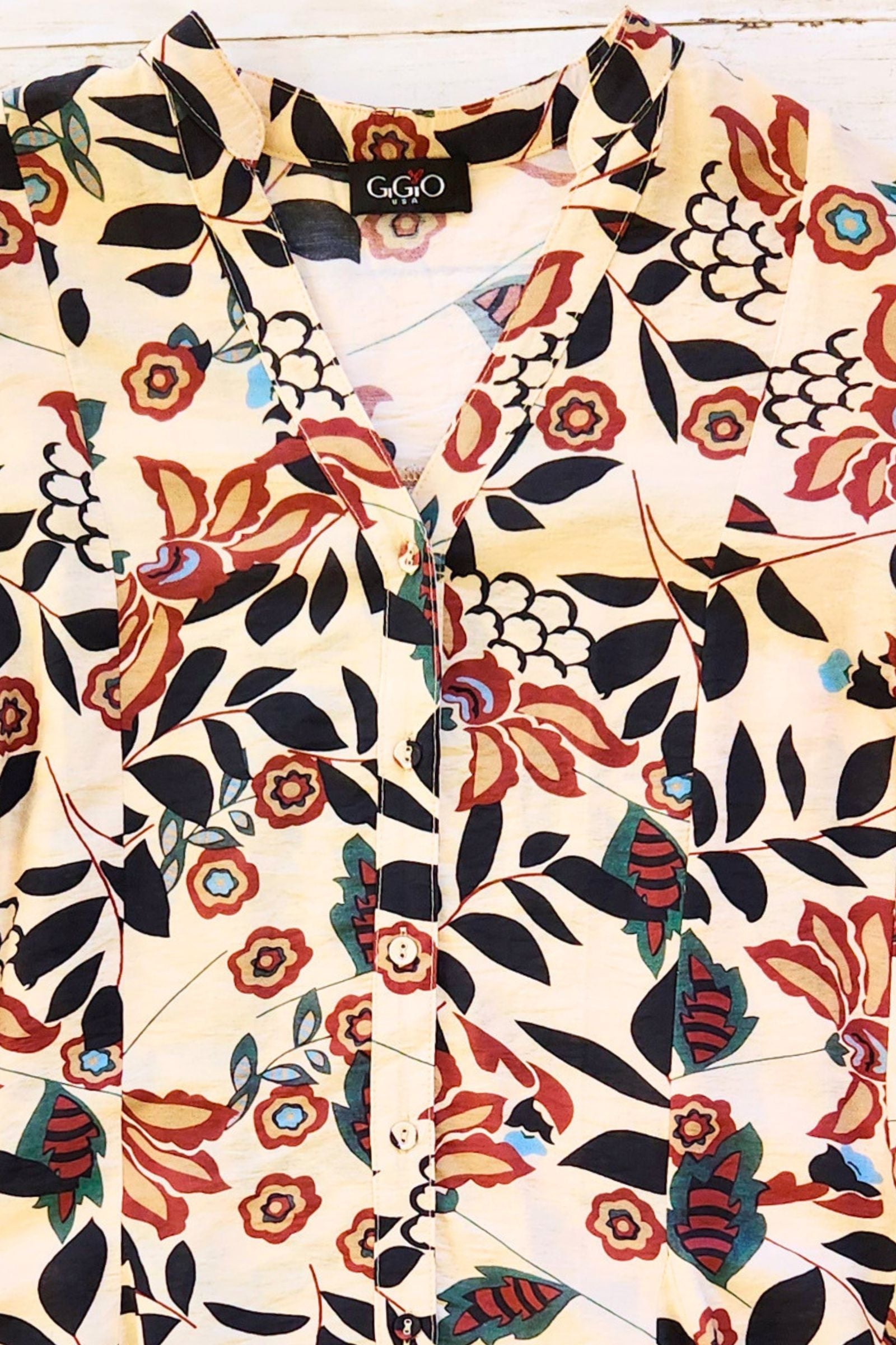 Burgundy Fall Botanical Shirt Dress