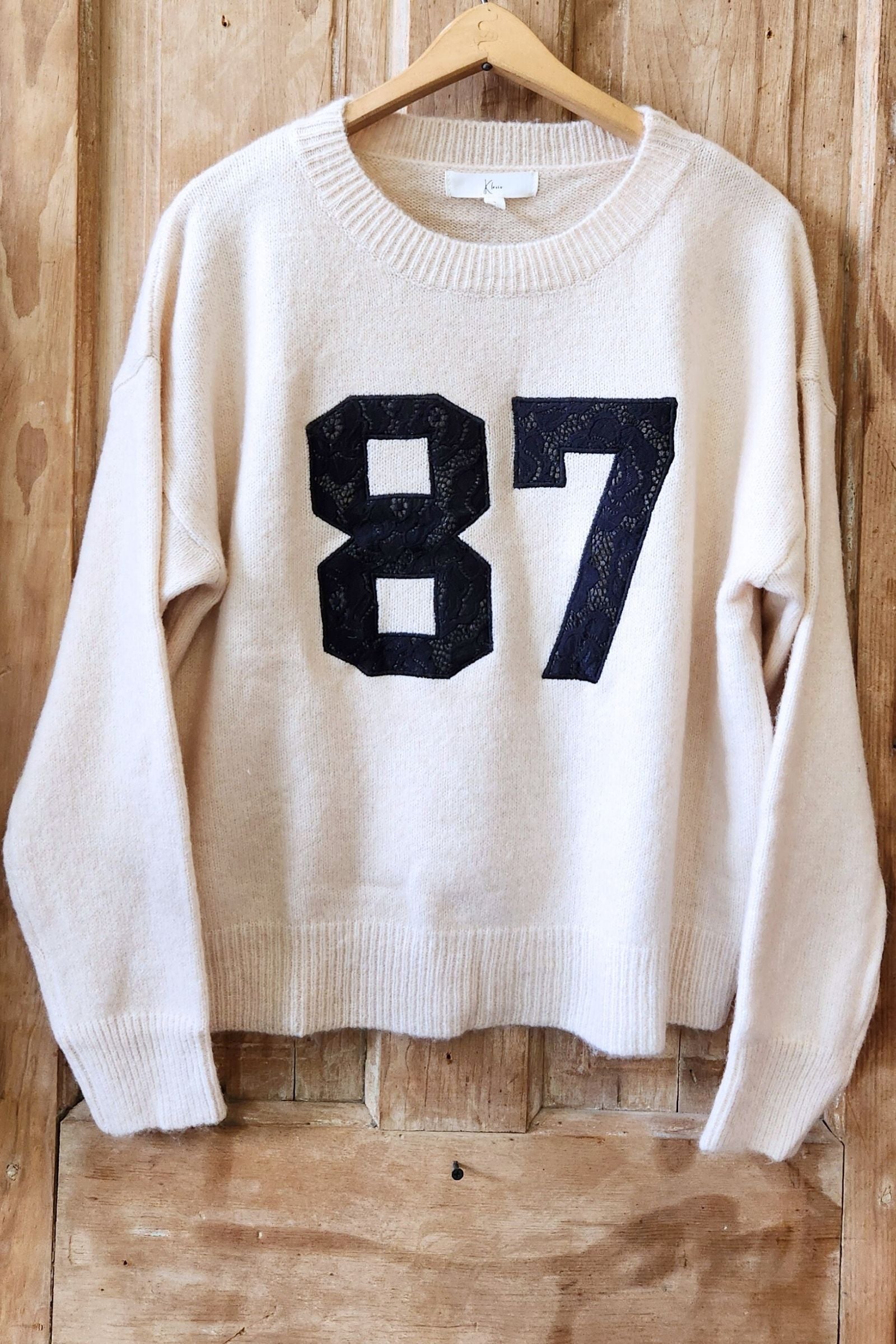 Ivory & Black 87 Lace Contrast Sweater