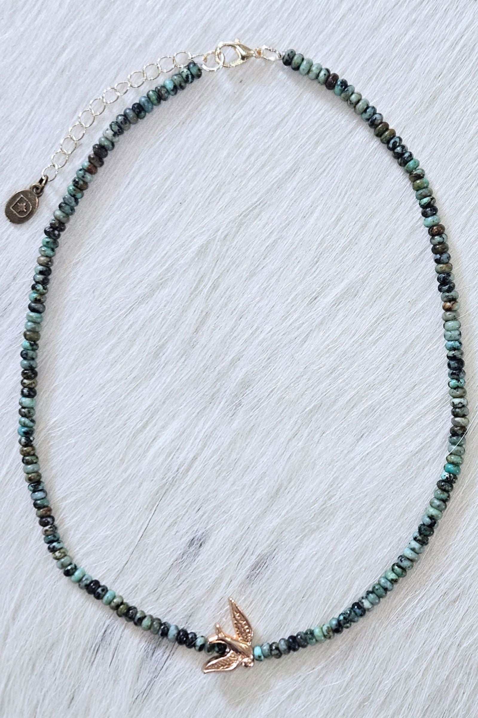 Lulu African Turquoise Bird Necklace