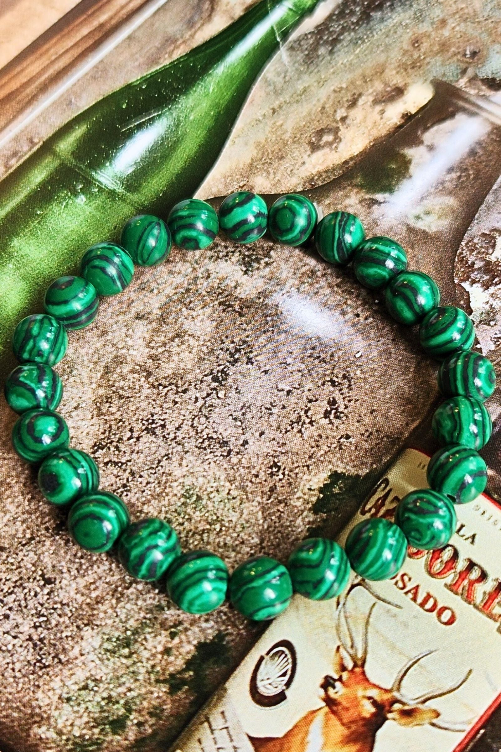 Malachite Crystal Stone Stretch Bracelet