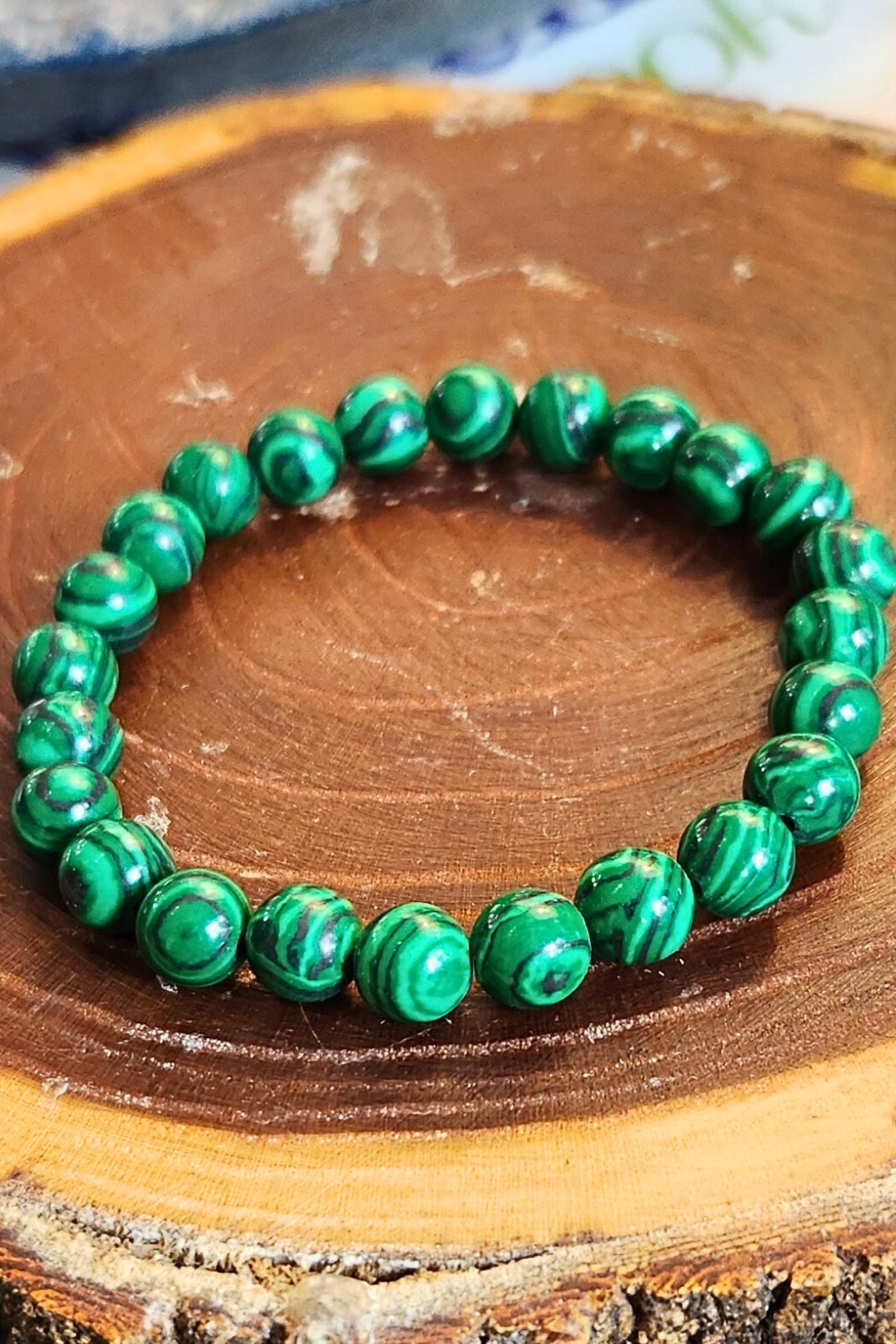 Malachite Crystal Stone Stretch Bracelet