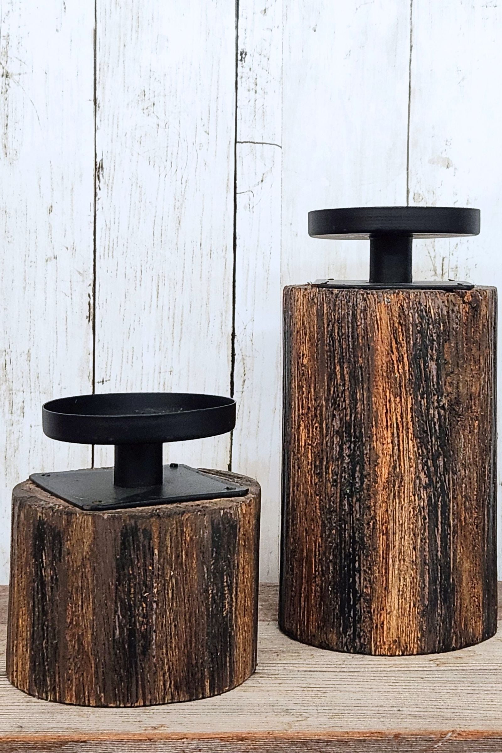 5 1/2" Wood Candle Holder