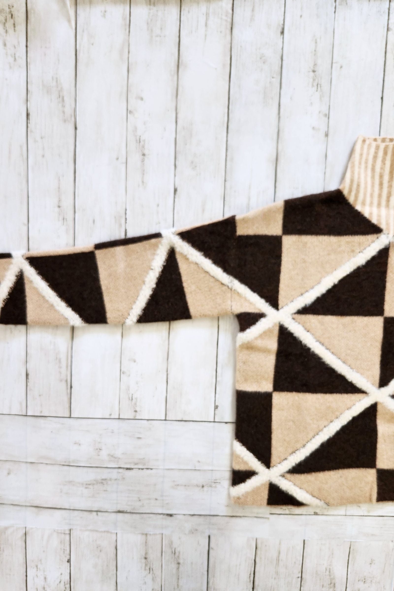 Boucle Geometric High Neck Sweater