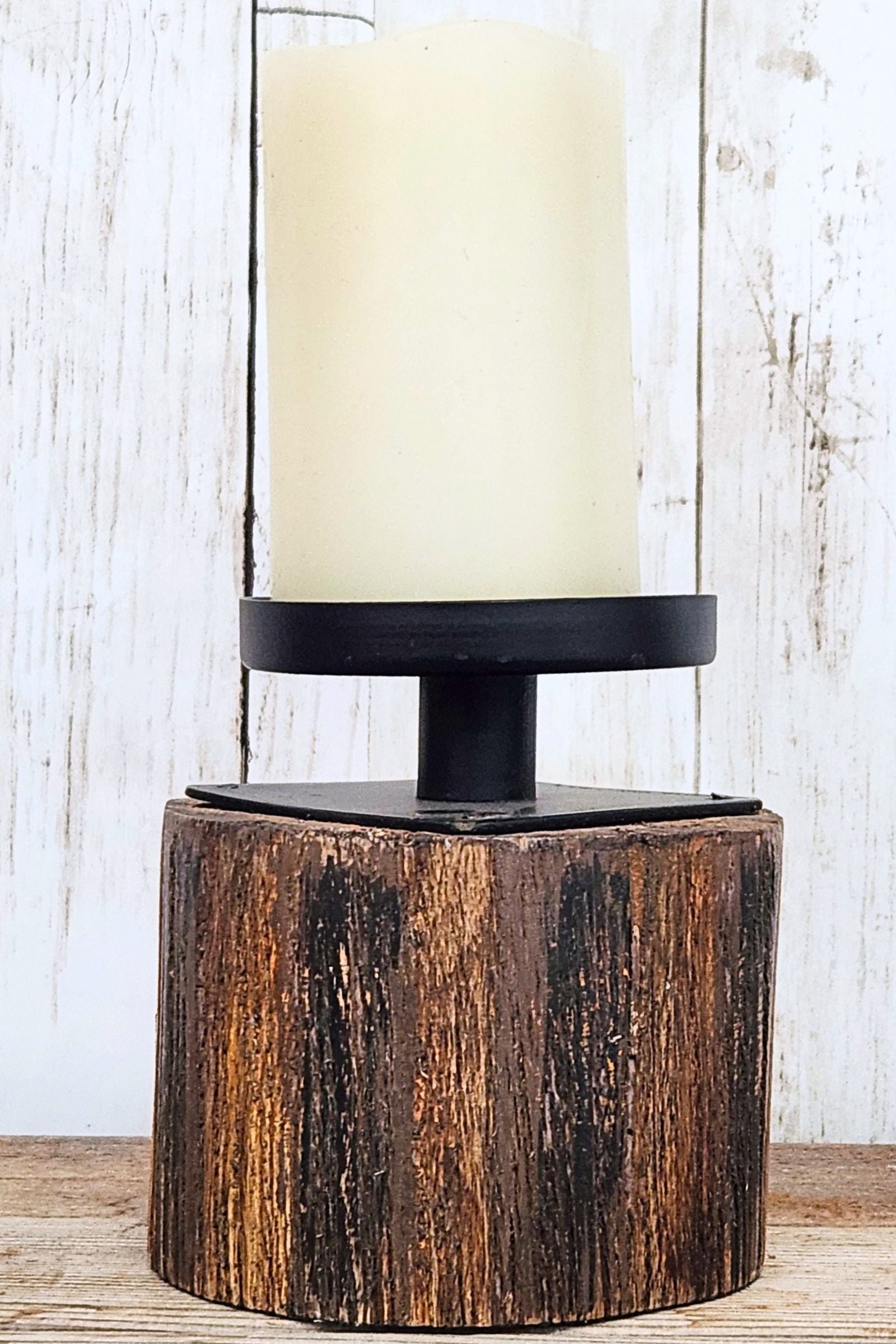 5 1/2" Wood Candle Holder