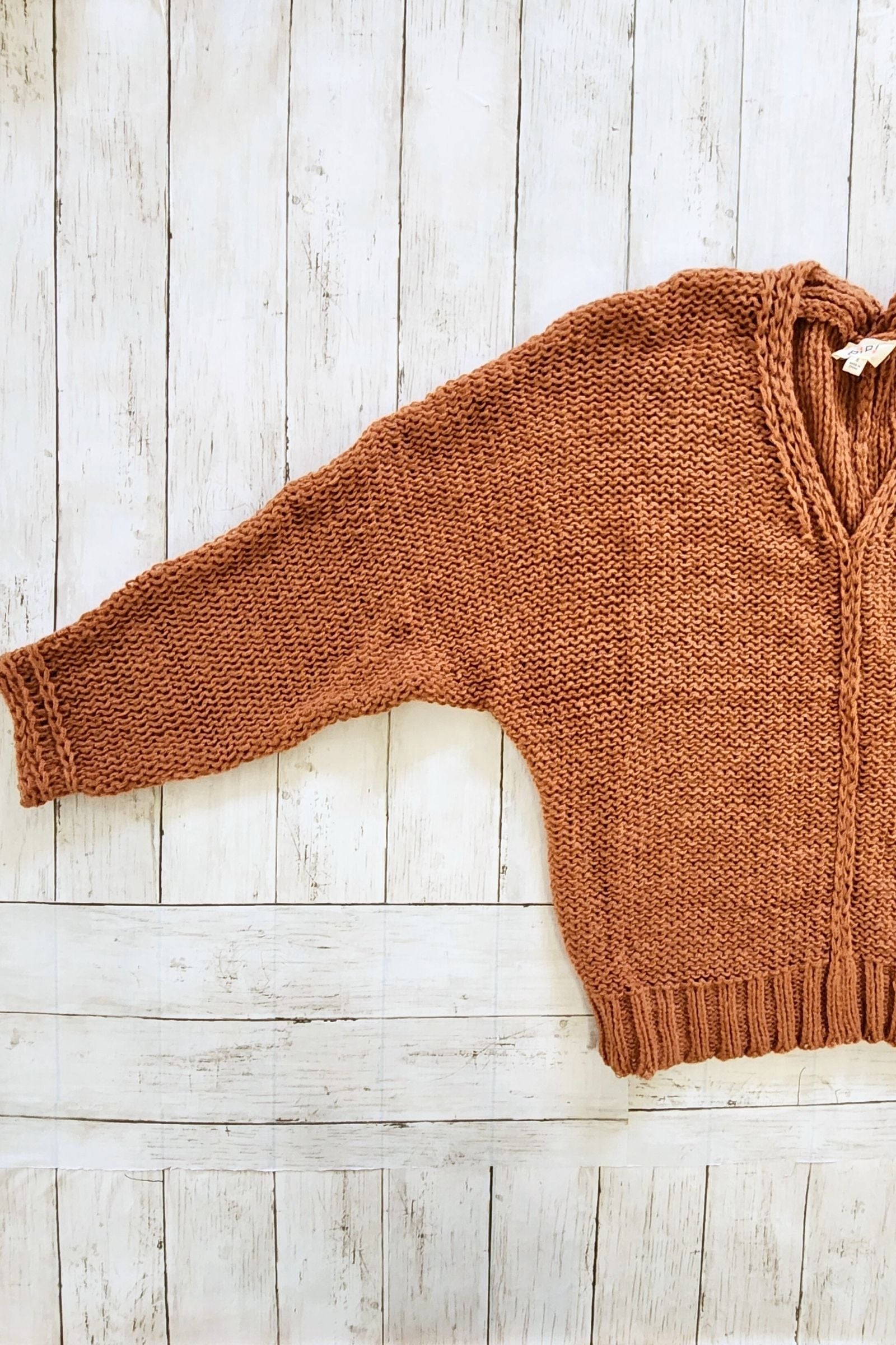 Cinnamon V Neck Pullover Sweater