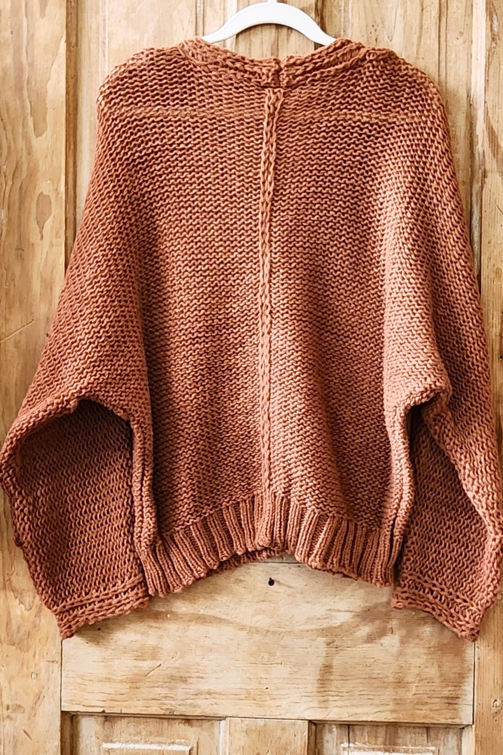 Cinnamon V Neck Pullover Sweater