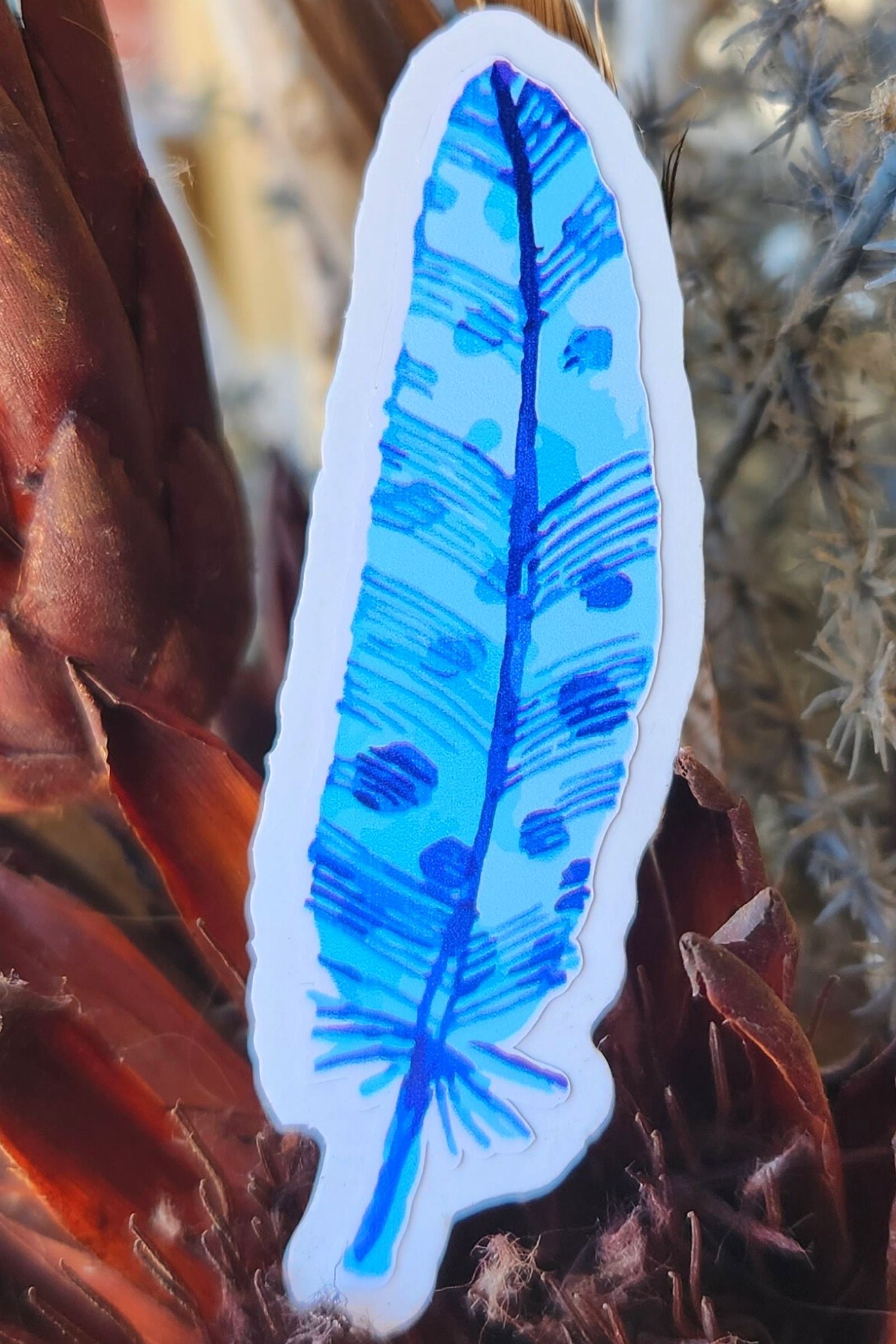 Blue Jay Feather Sticker