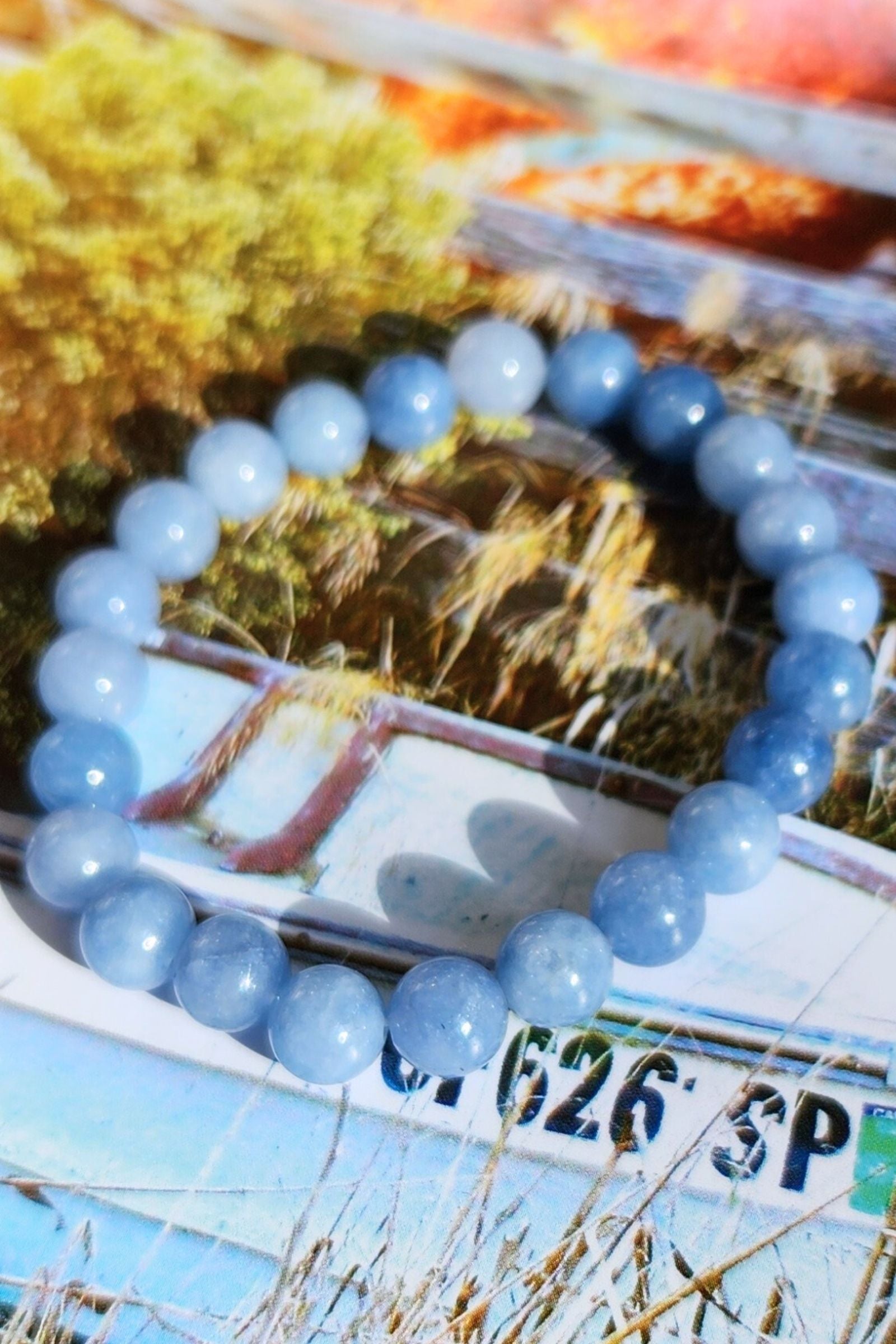 Stone Aquamarine Stretch Bracelet