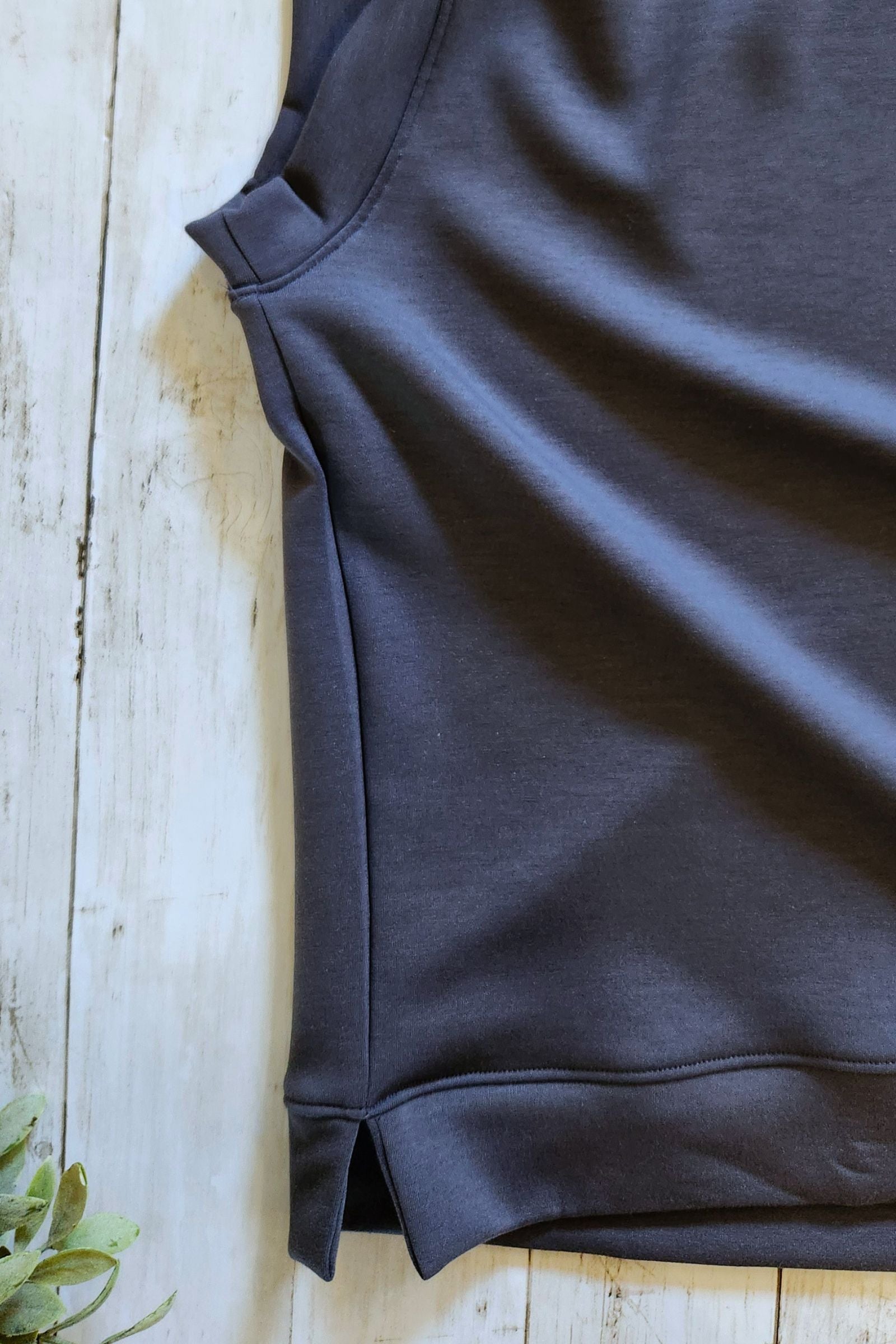 Ash Gray Scuba Pullover Top