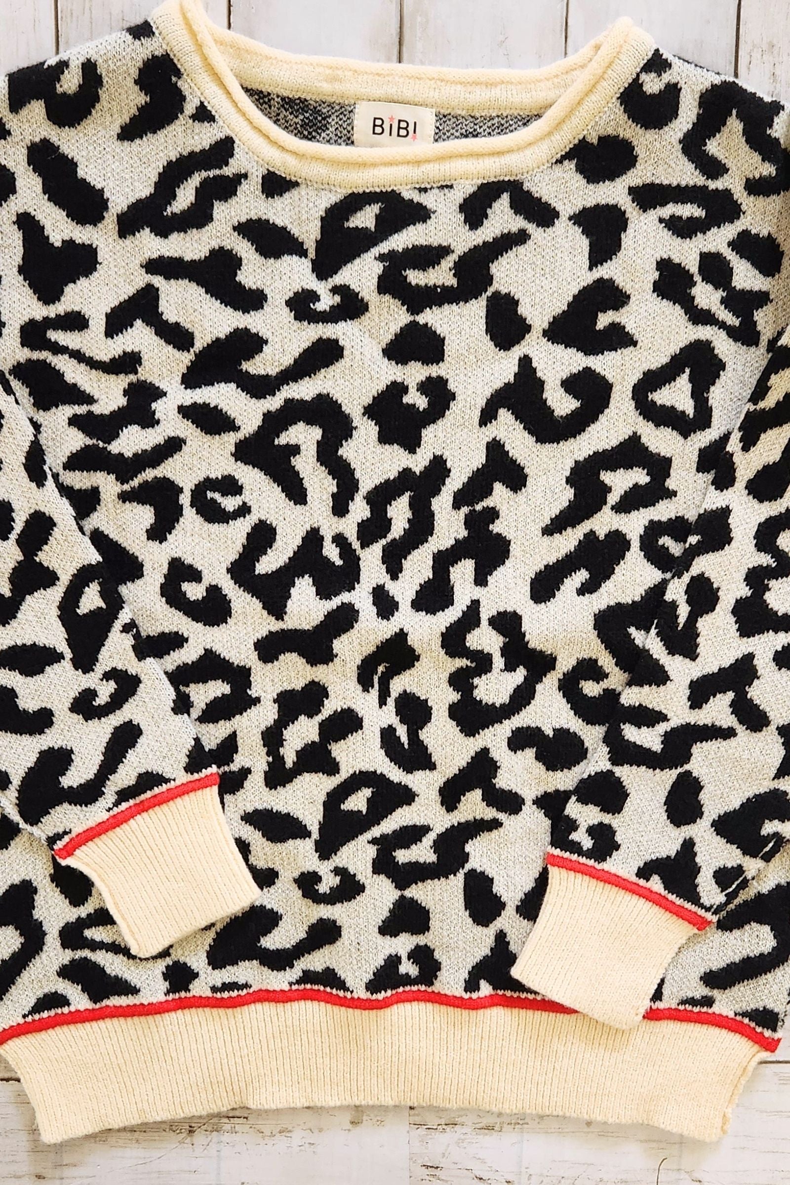 Ivory & Black Leopard Sweater