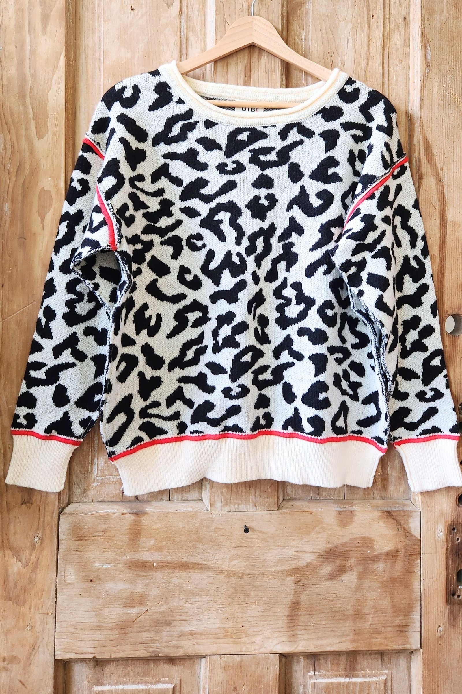Ivory & Black Leopard Sweater