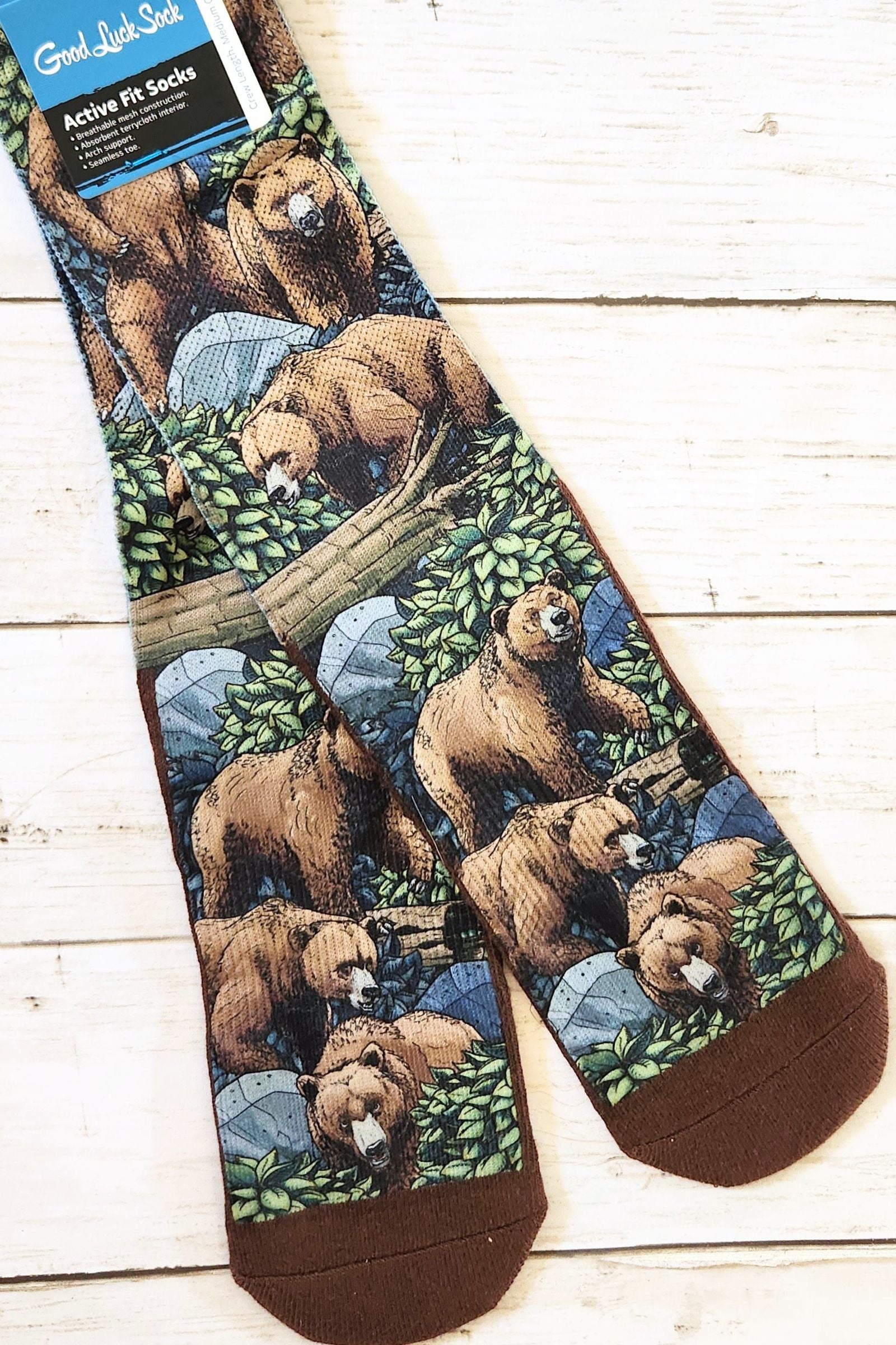 Grizzly Bears in the Forest Men's Socks