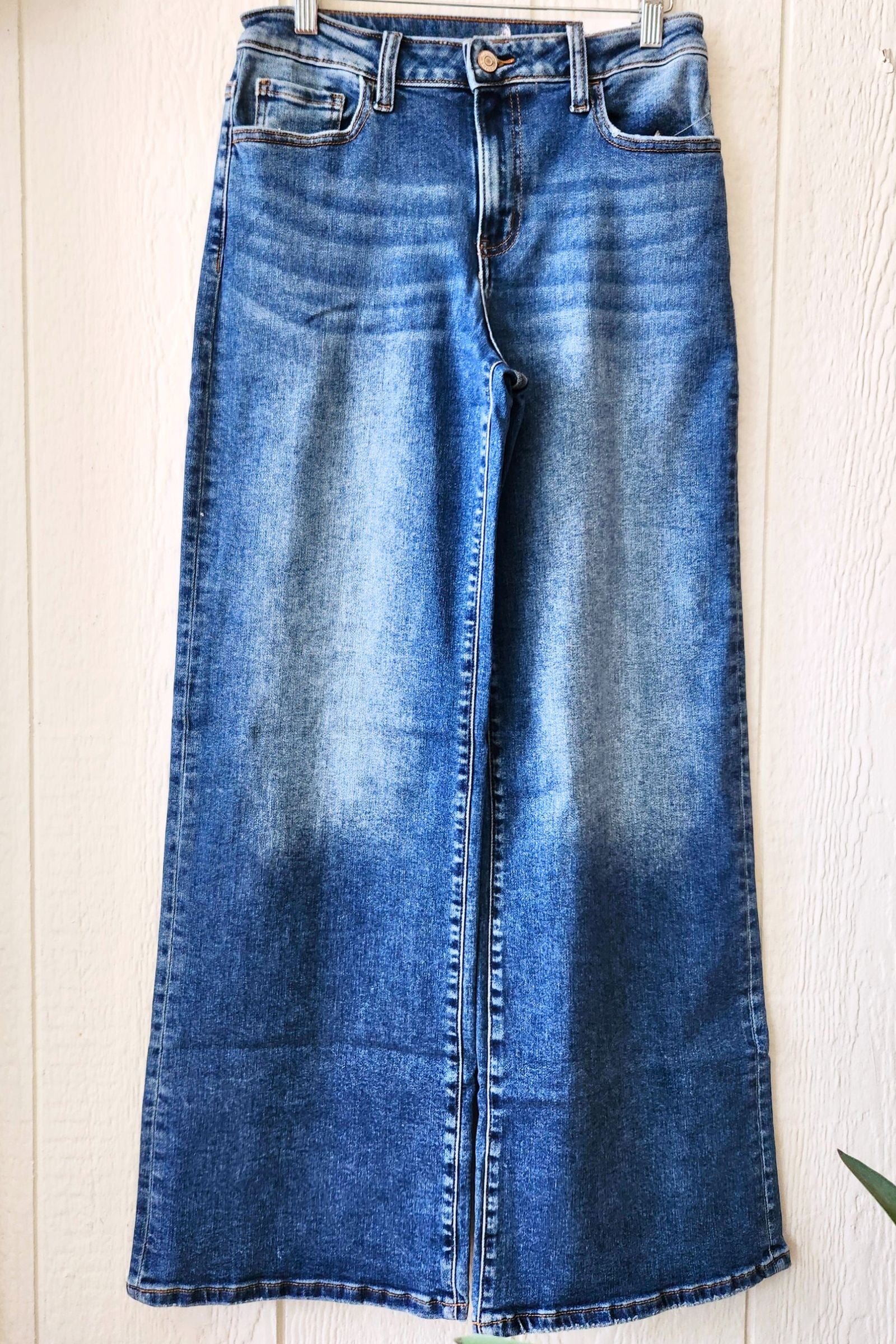 Straight Leg Medium Wash Denim Jeans