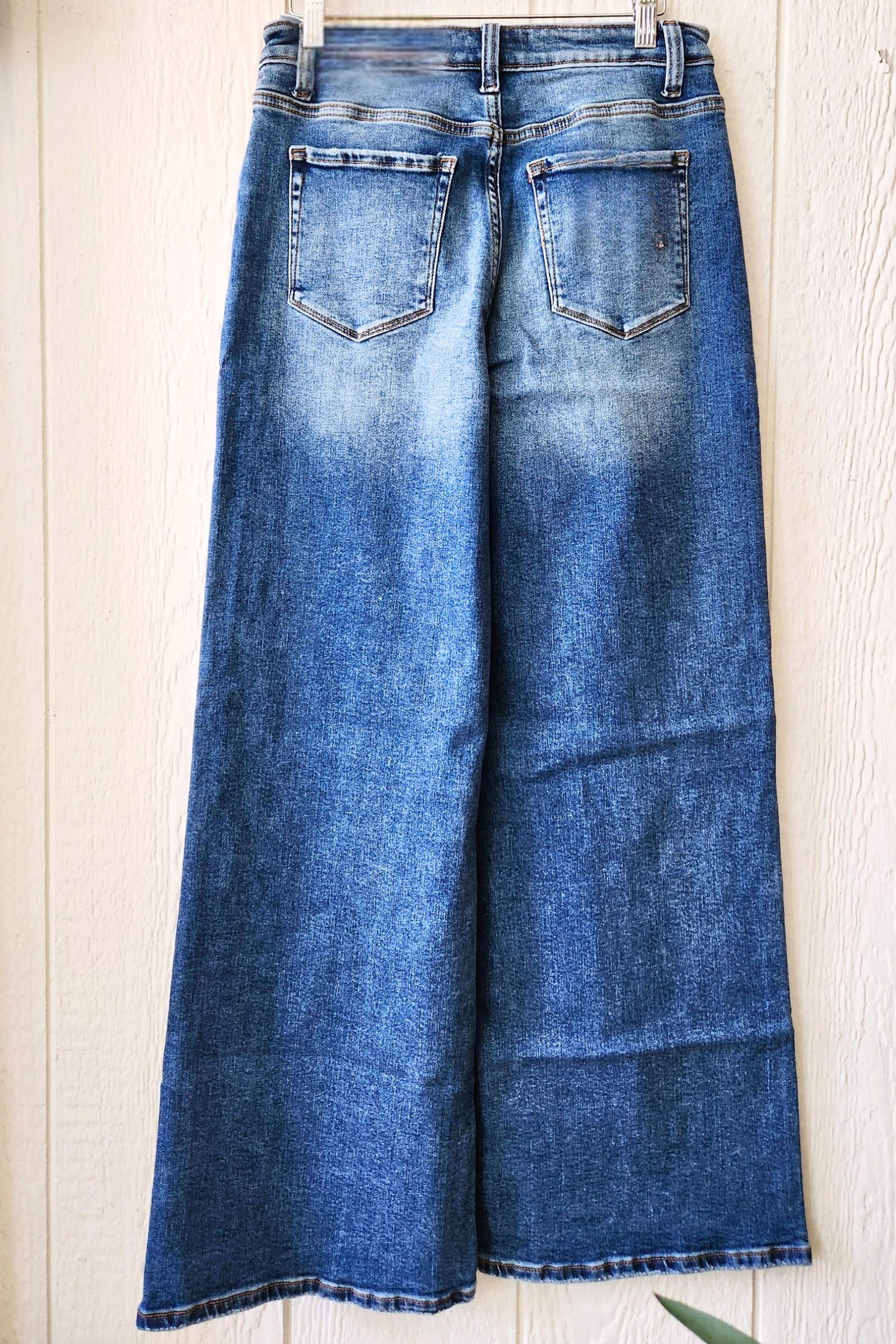 Straight Leg Medium Wash Denim Jeans