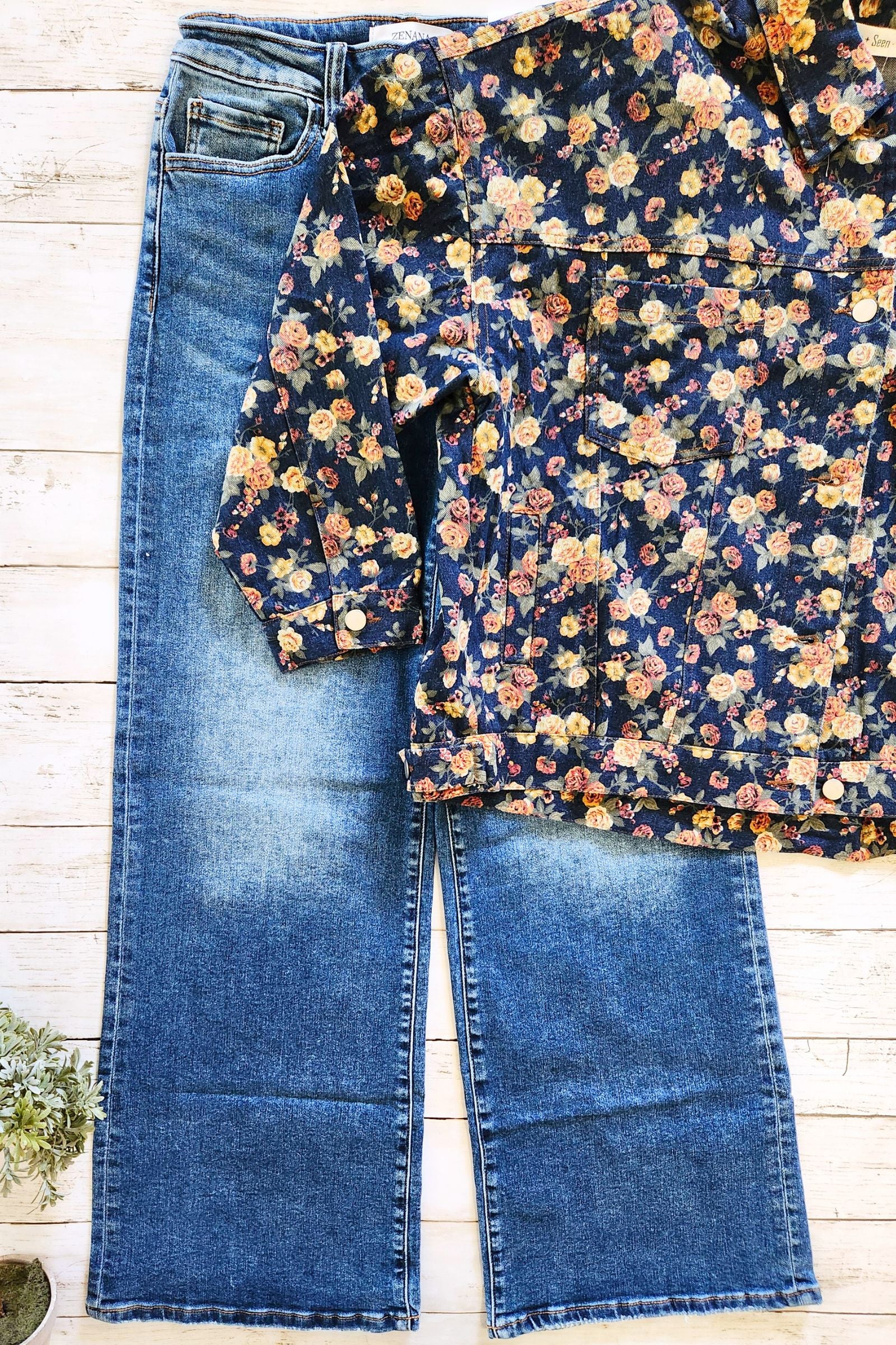 Straight Leg Medium Wash Denim Jeans