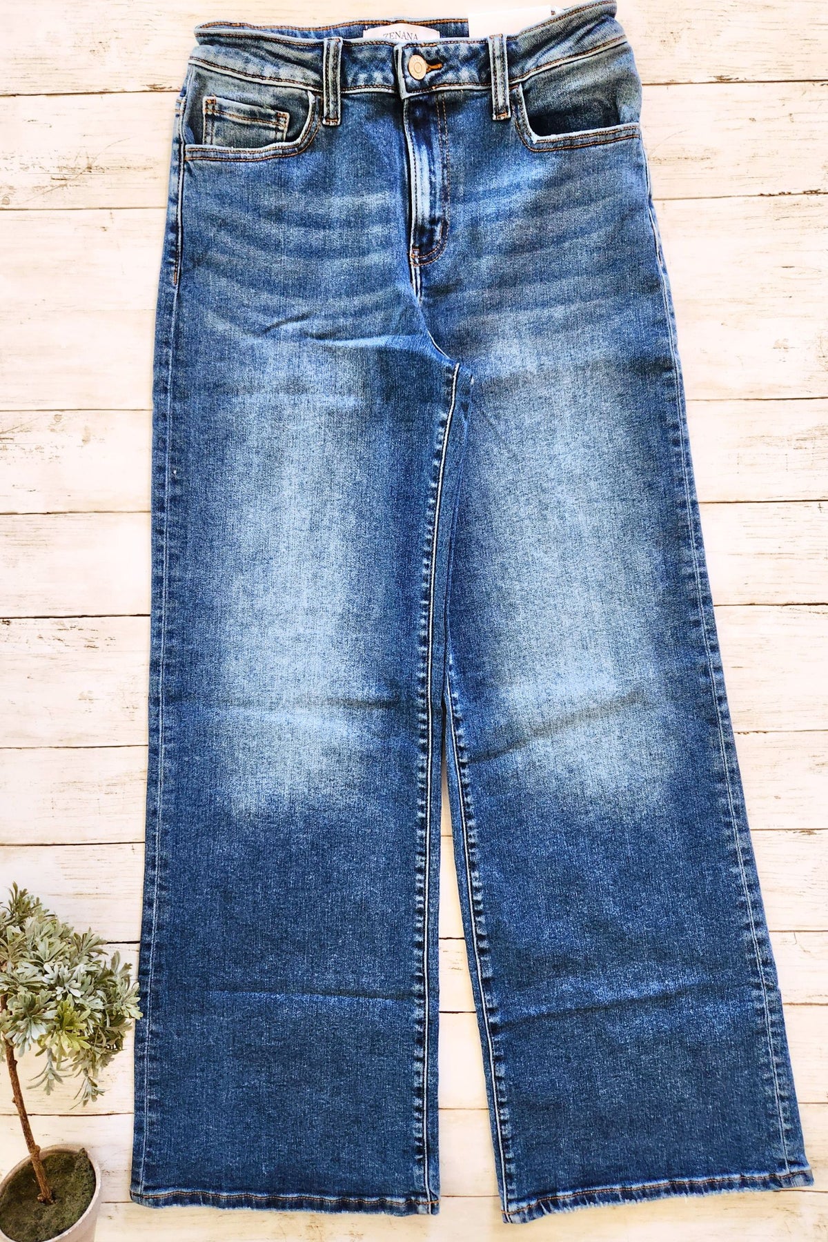 Straight Leg Medium Wash Denim Pants - Zenana - $3 Shipping