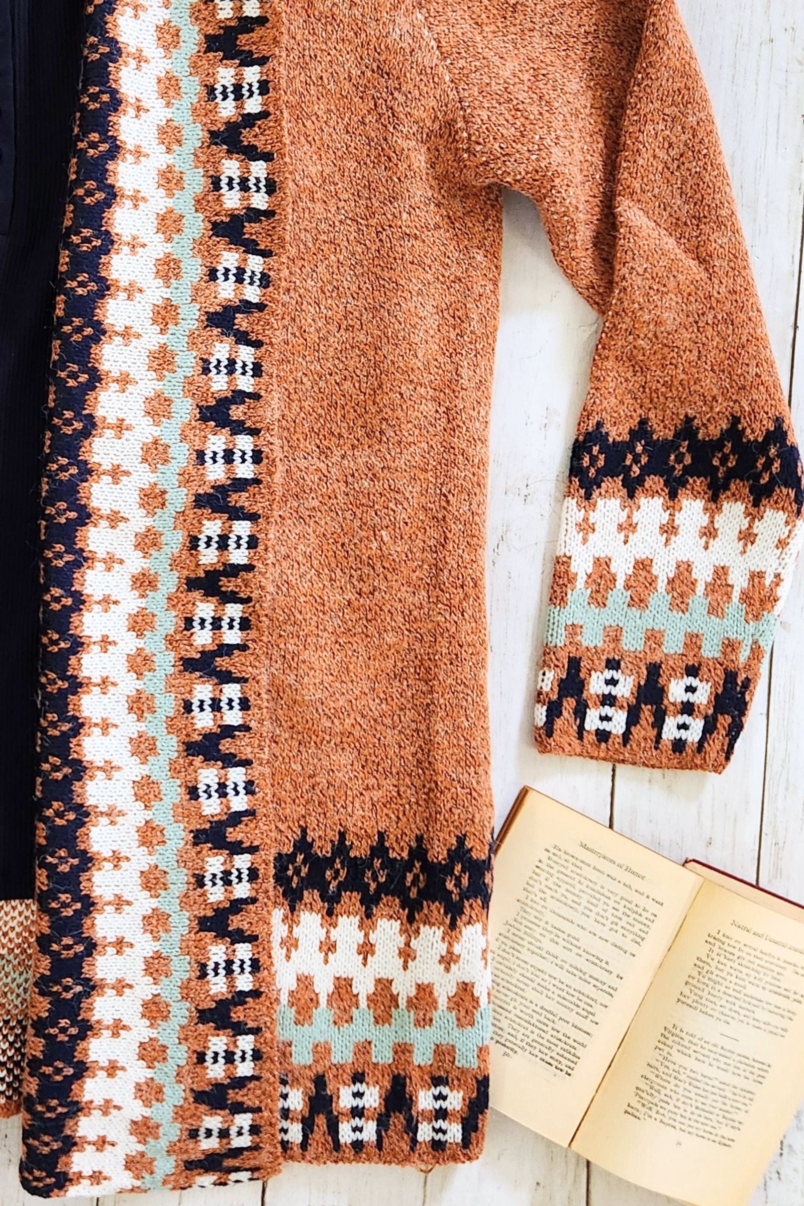 Rust Tribal Border Cardigan