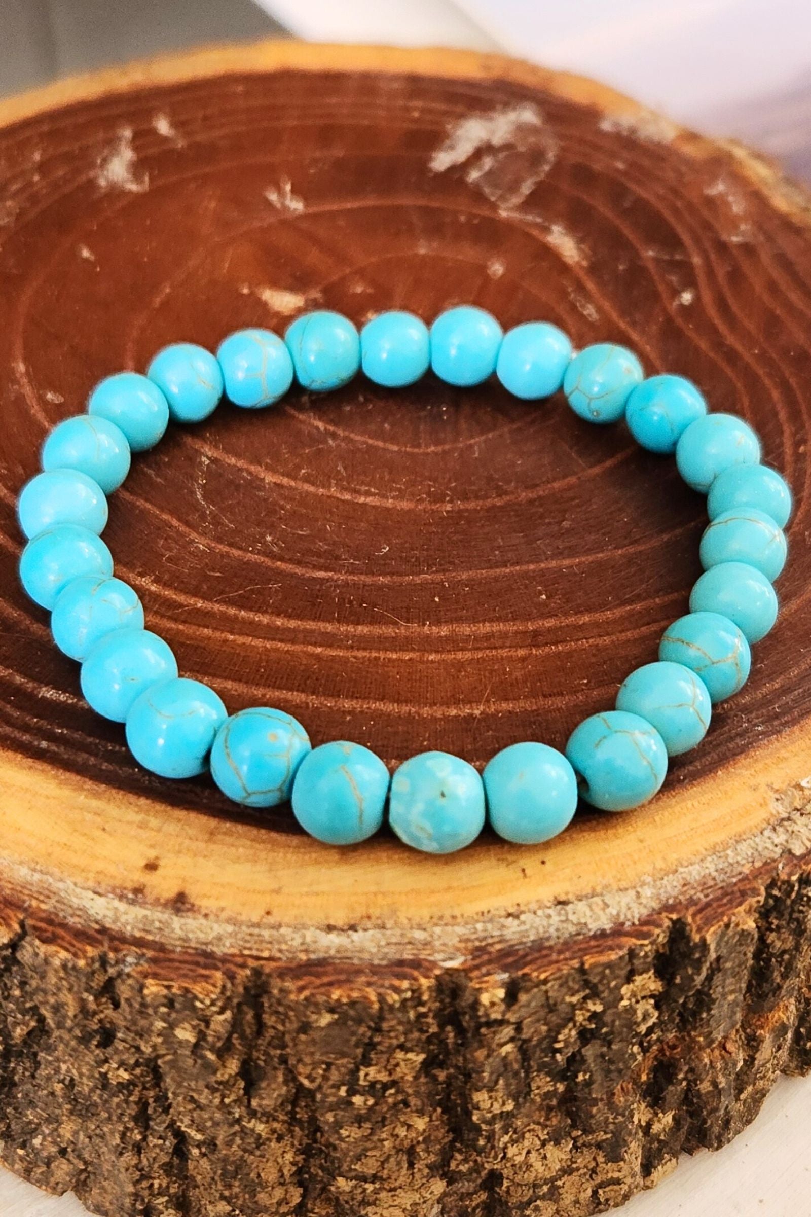 Turquoise Crystal Stone Stretch Bracelet