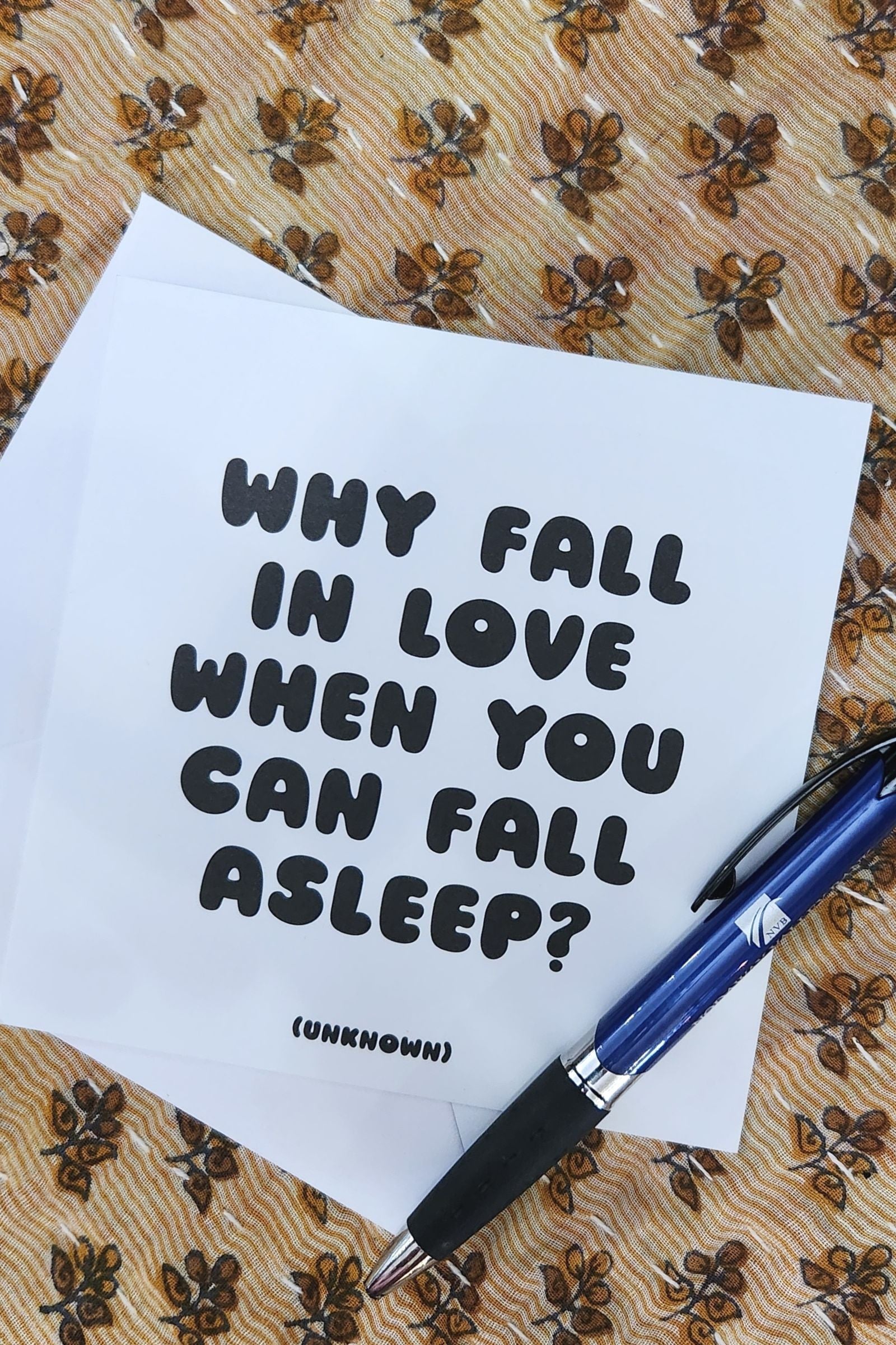 Why Fall in Love Inspirational Card
