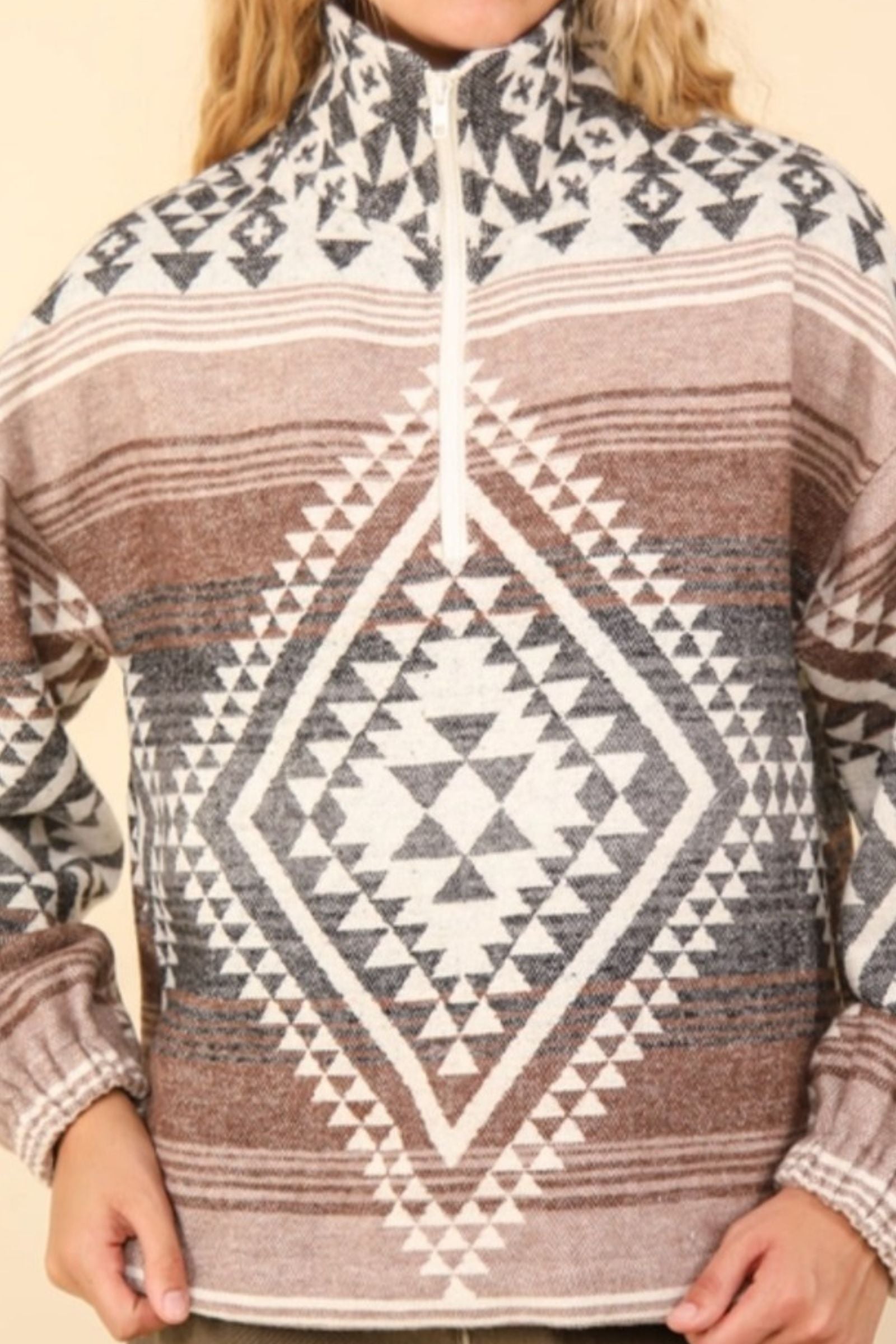 Aztec Woven Pullover Top