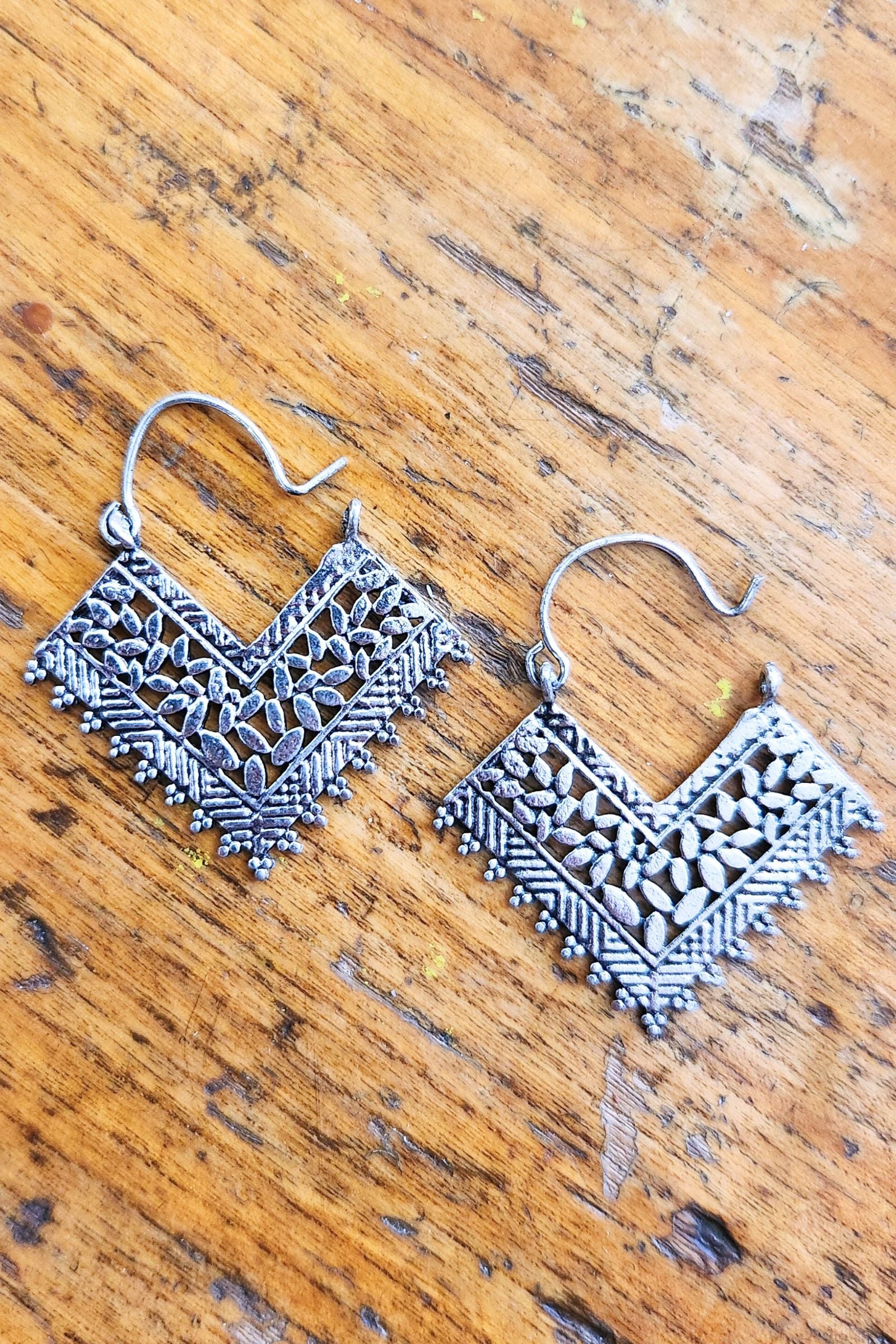 Tribal Diamond Hoop Earring