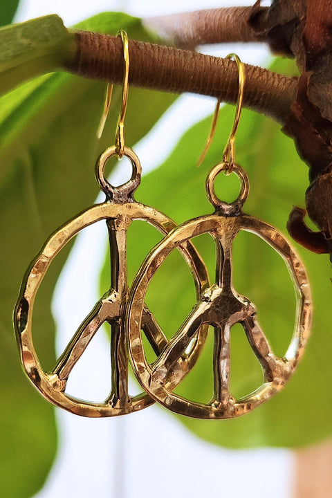 Woodstock Peace Sign Earrings