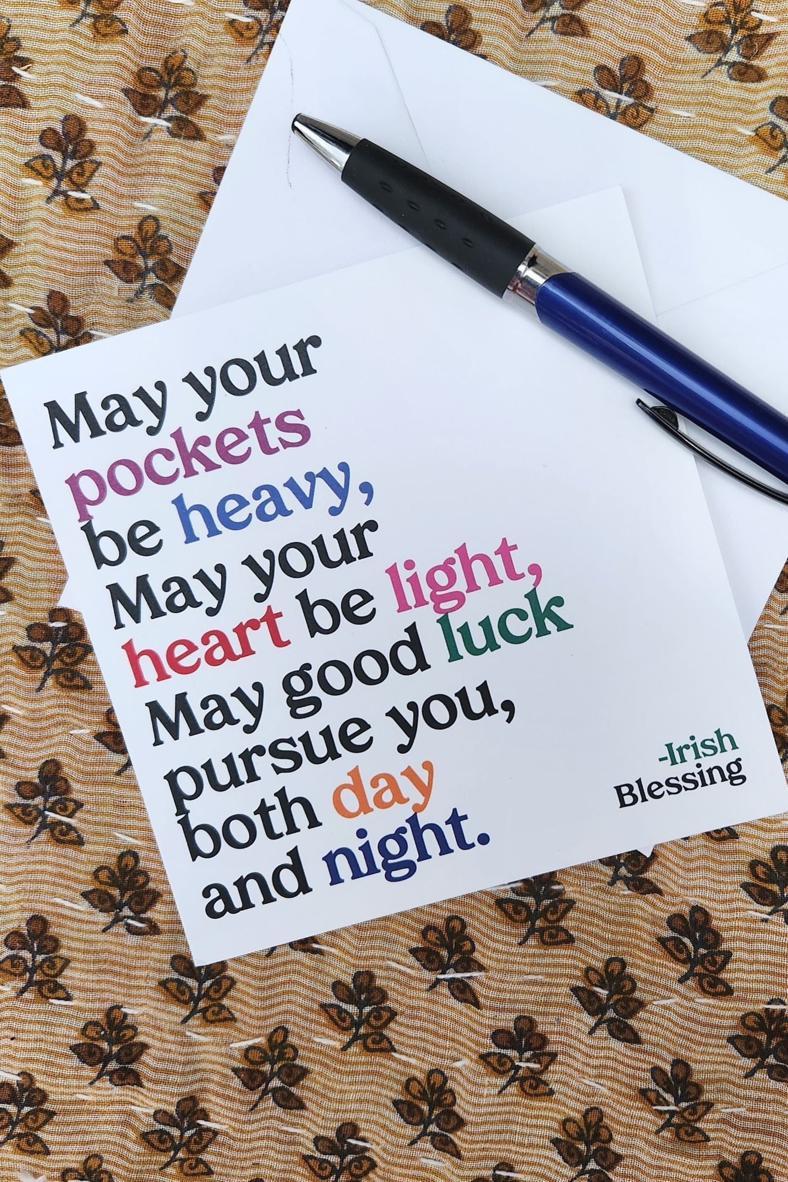 May Your Pockets be Heavy Inspirational Card