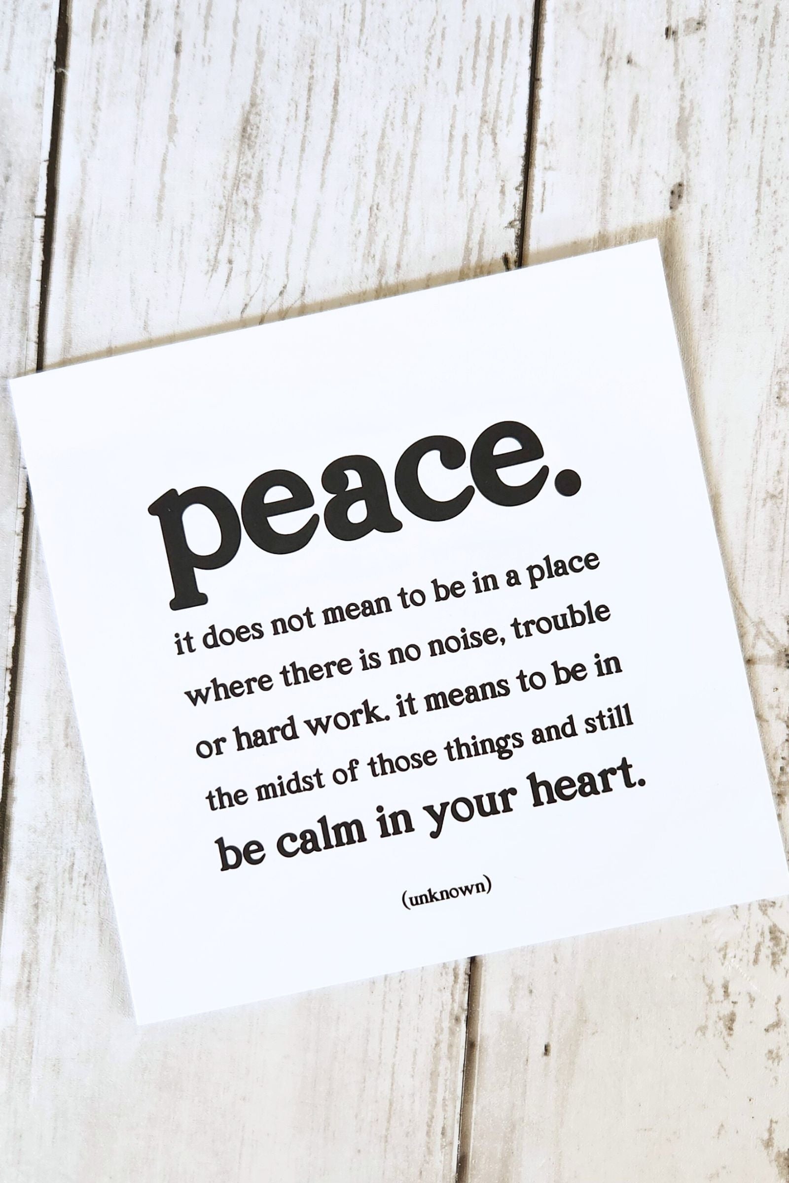 Peace. Inspirational Card