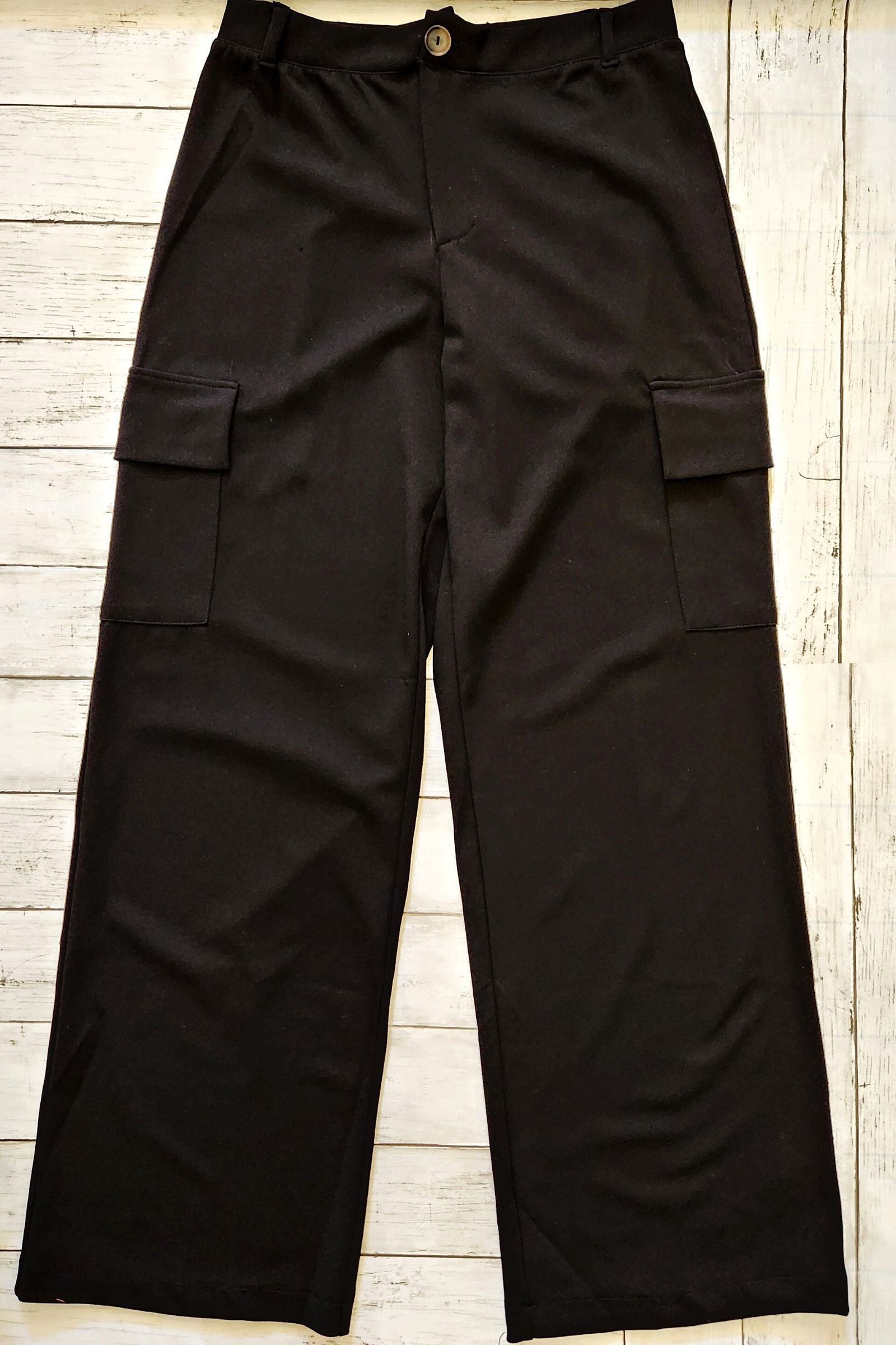 Black Stretch Cargo Pants