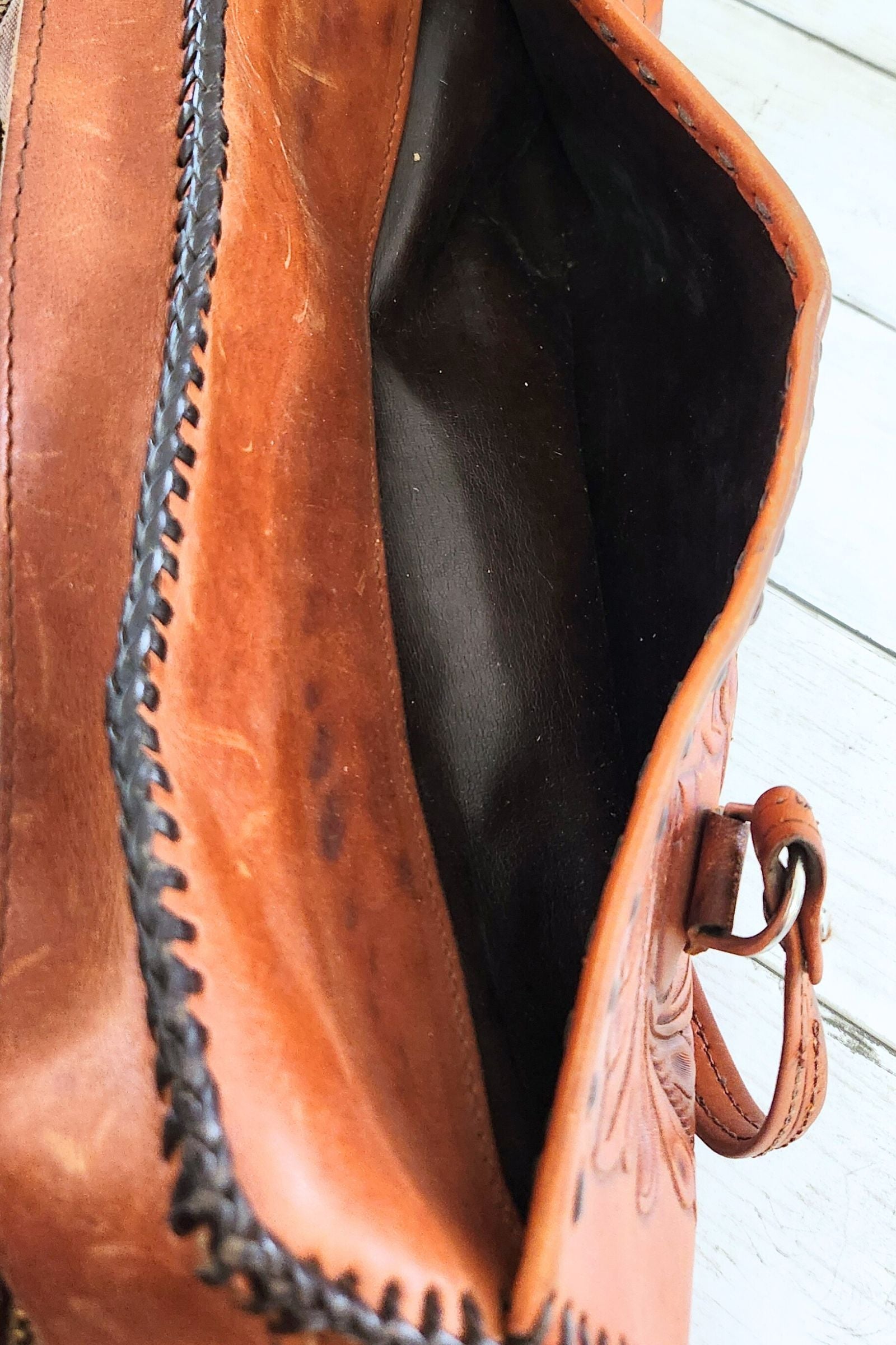 Vintage PAT Tooled Leather Bag