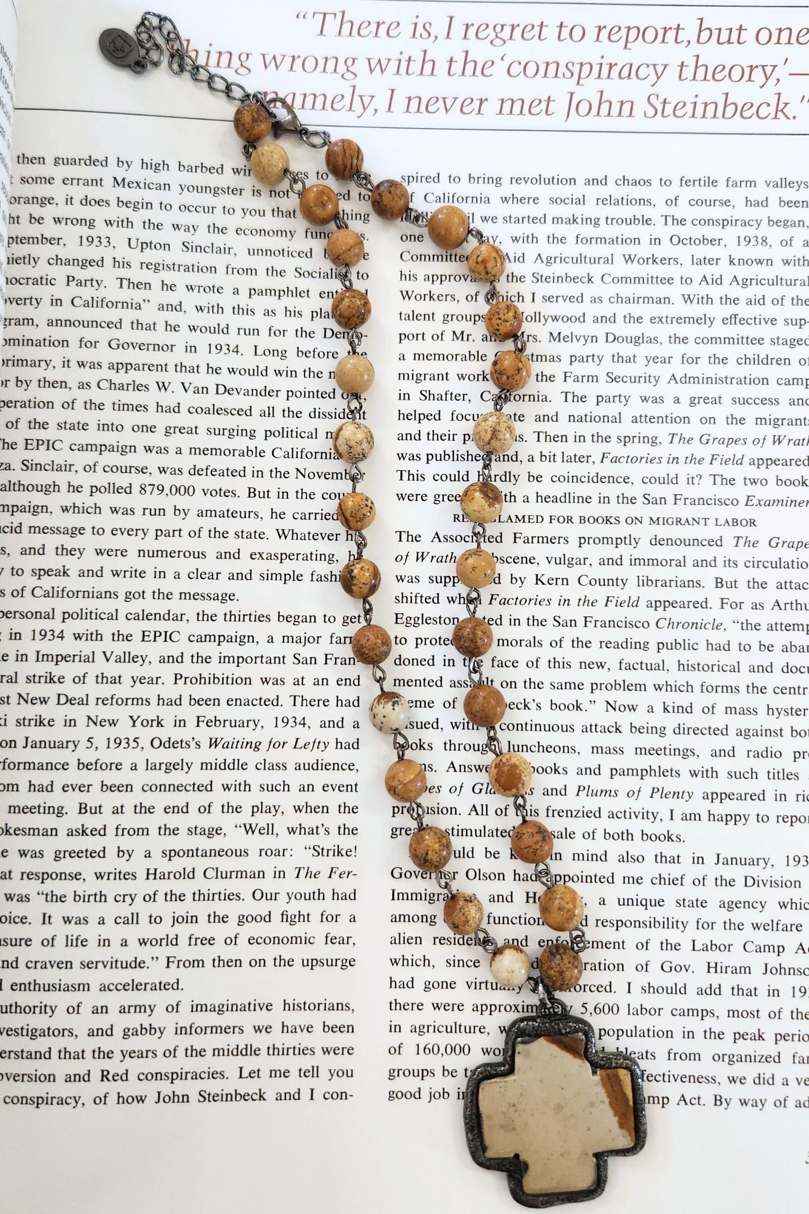 Theresa Jasper Cross Necklace