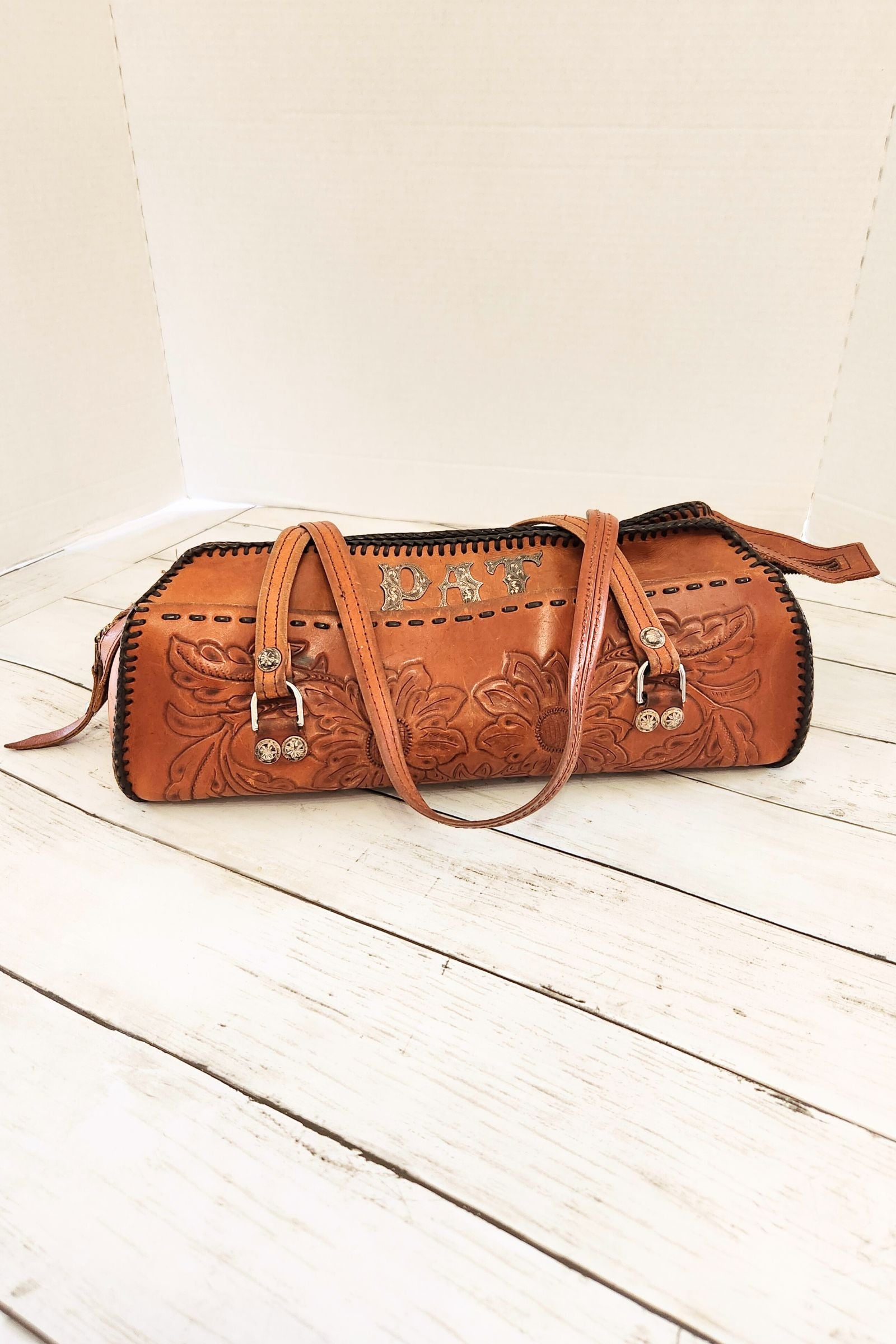 Vintage PAT Tooled Leather Bag