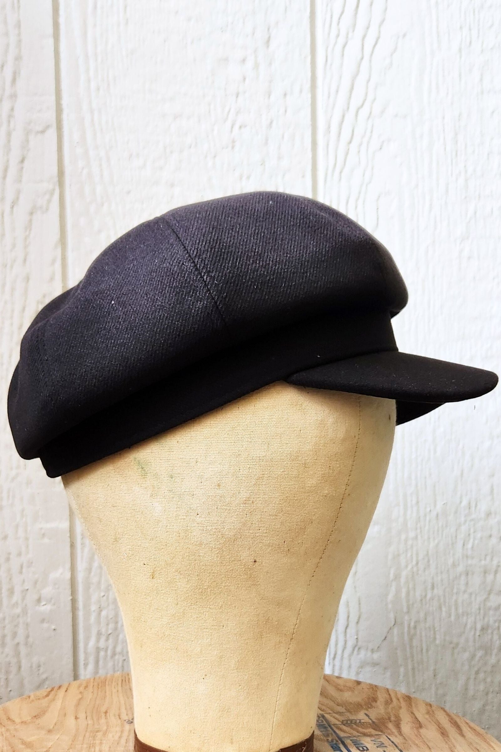 Black Newsboy Cap