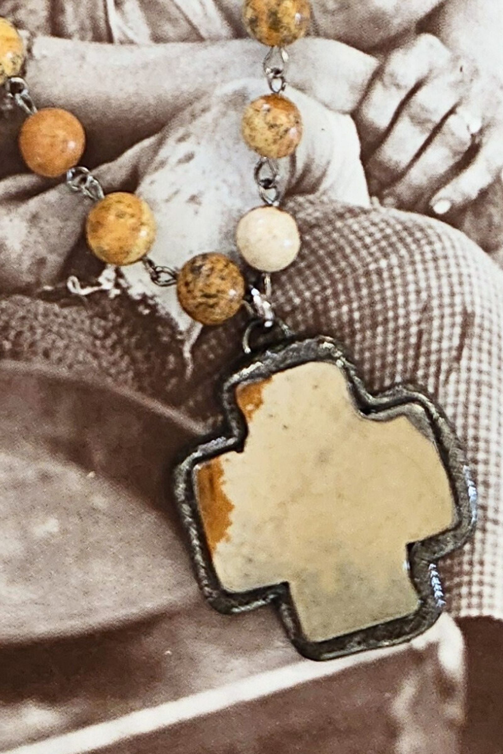 Theresa Jasper Cross Necklace