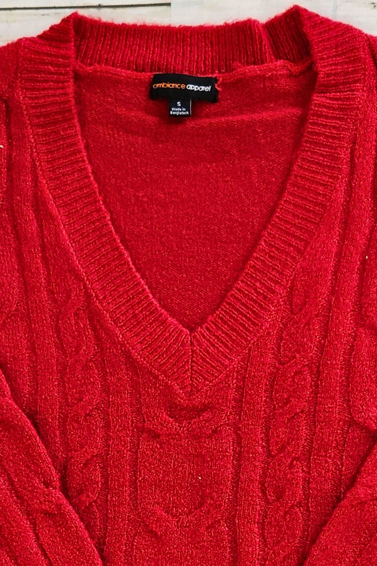 Red Cable Knit Sweater