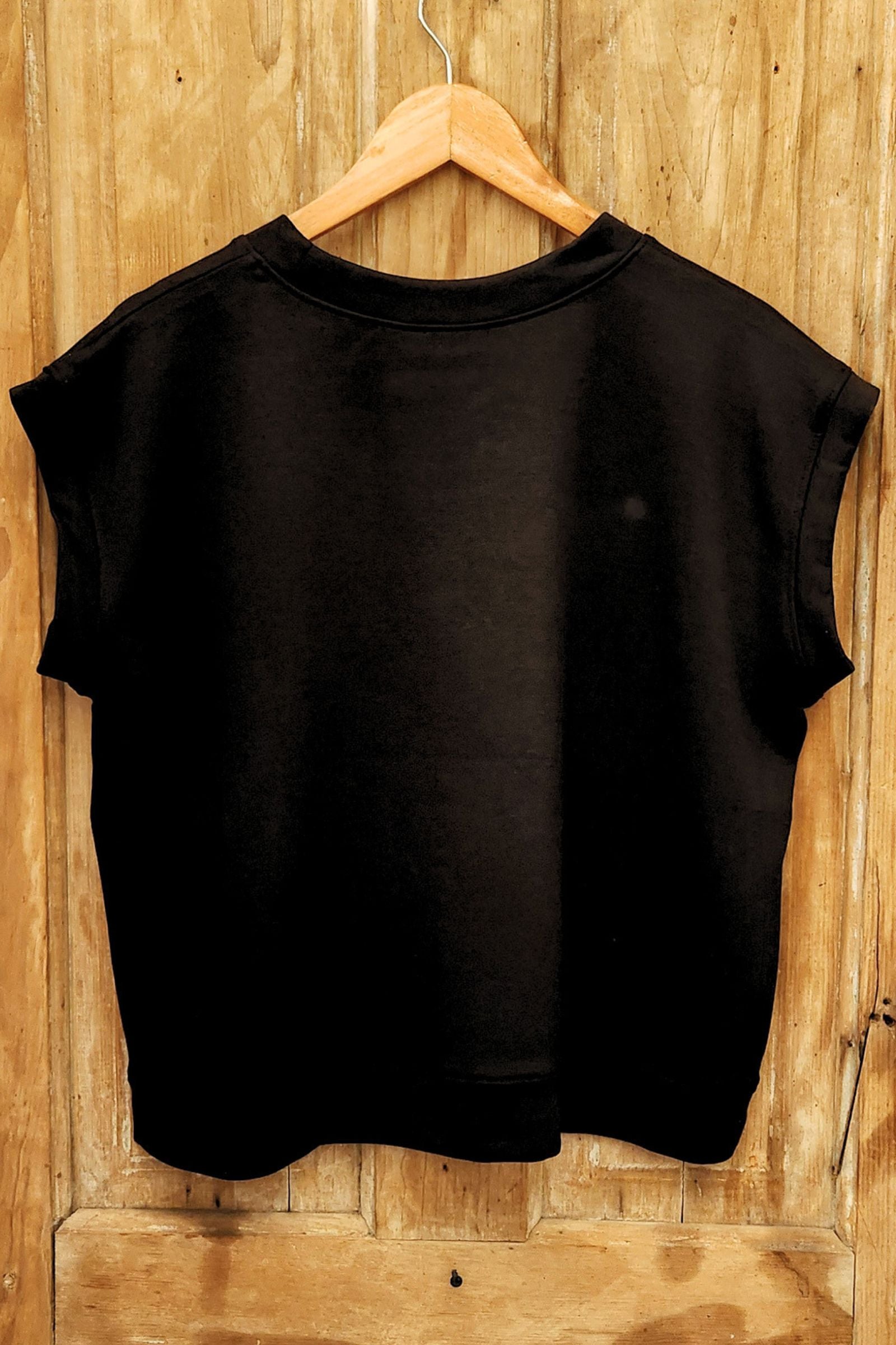 Black Scuba Pullover Top