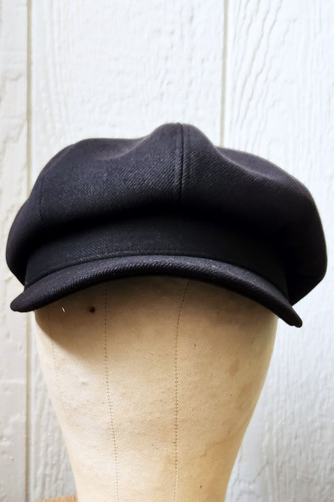 Black Newsboy Cap