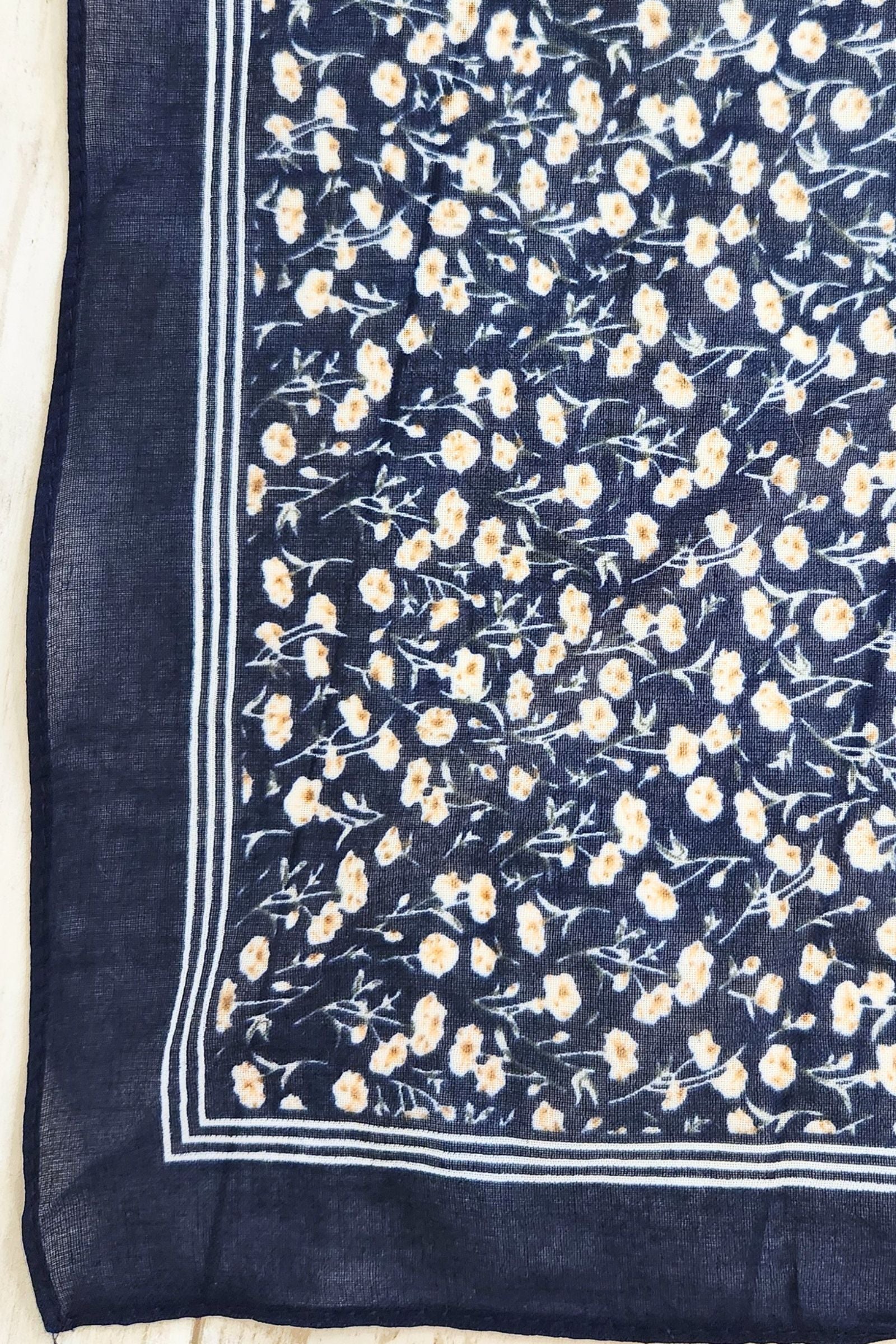 Navy Field of Flowers Bandana