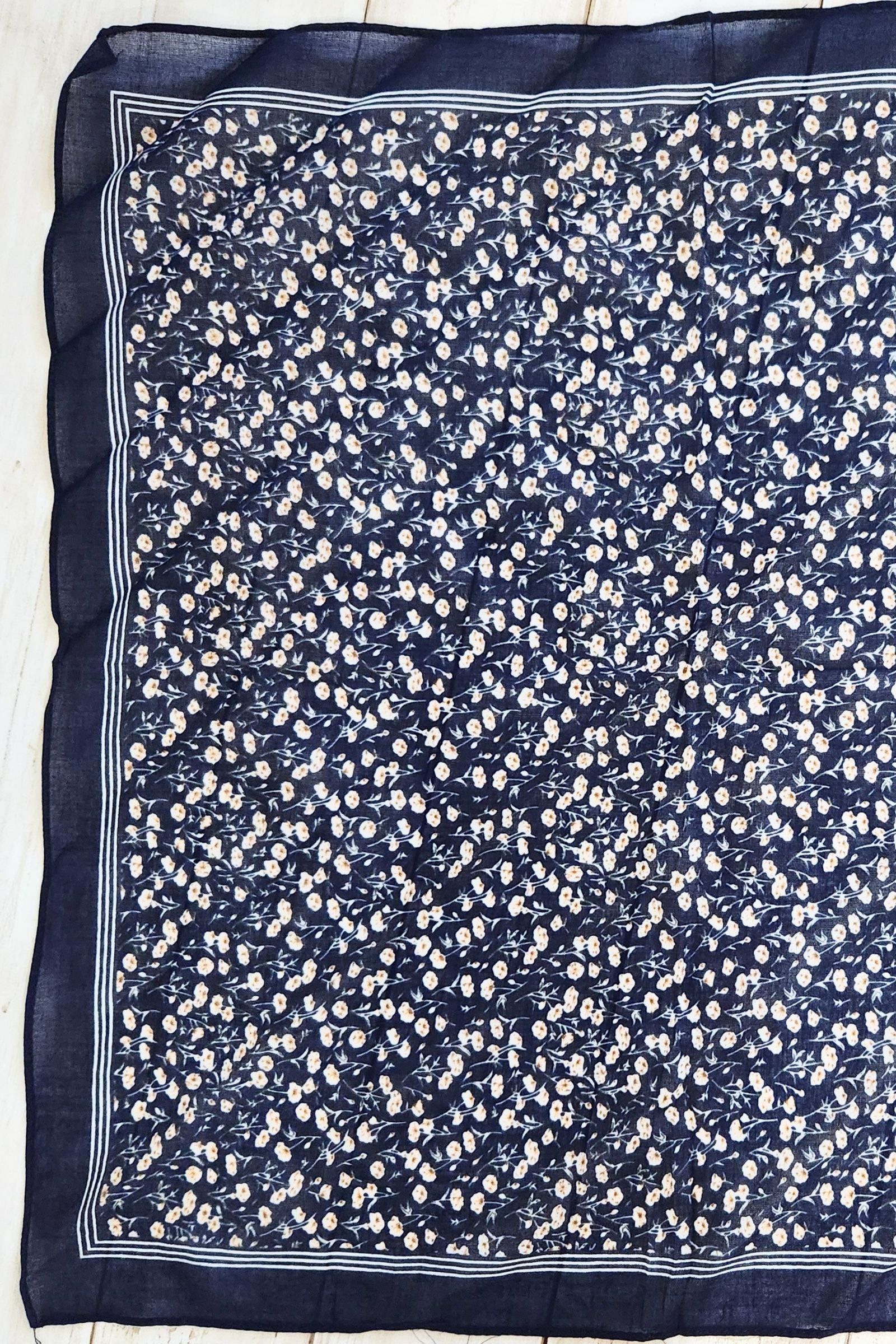 Navy Field of Flowers Bandana