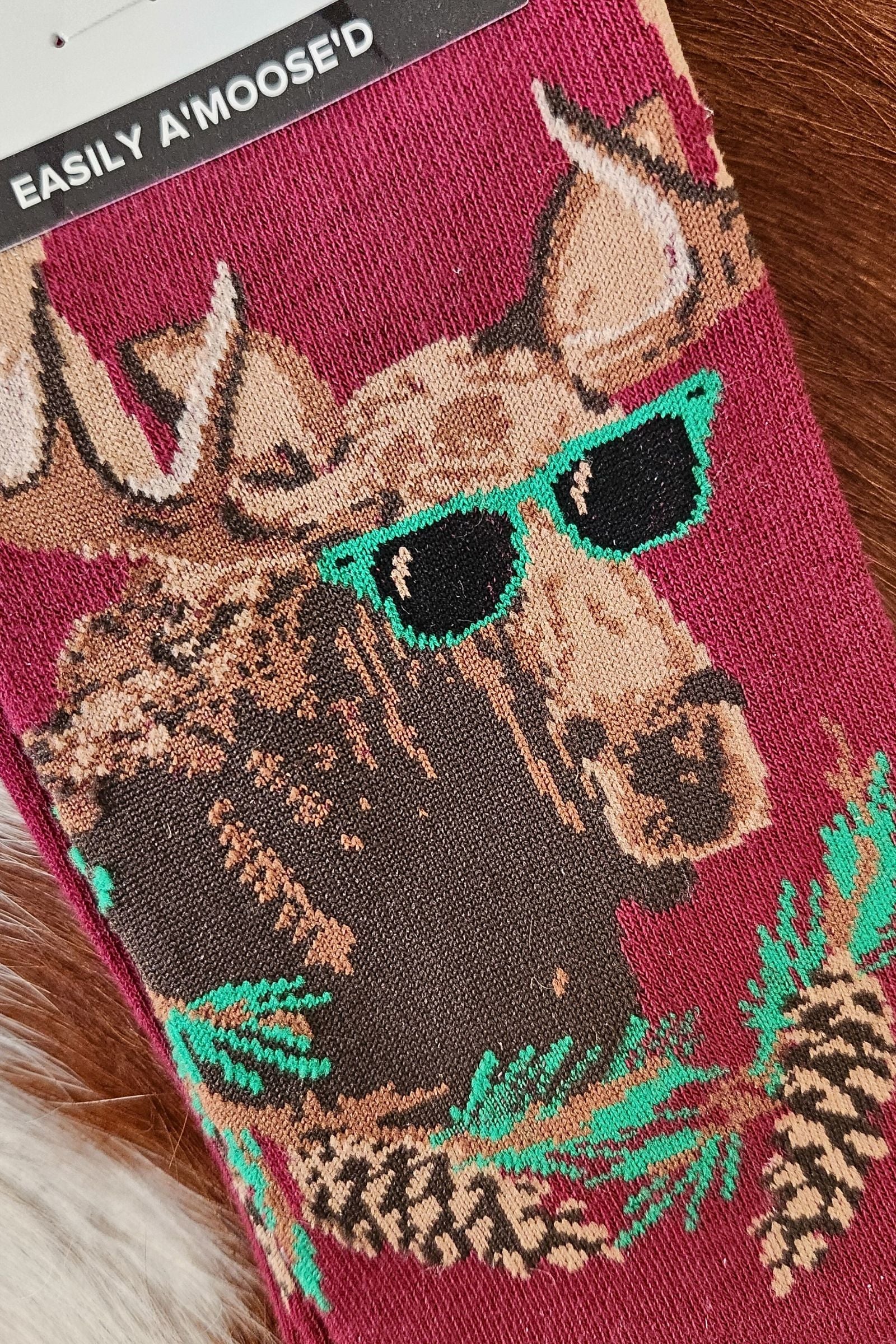 Easily A'Moose'd Men's Crew Socks