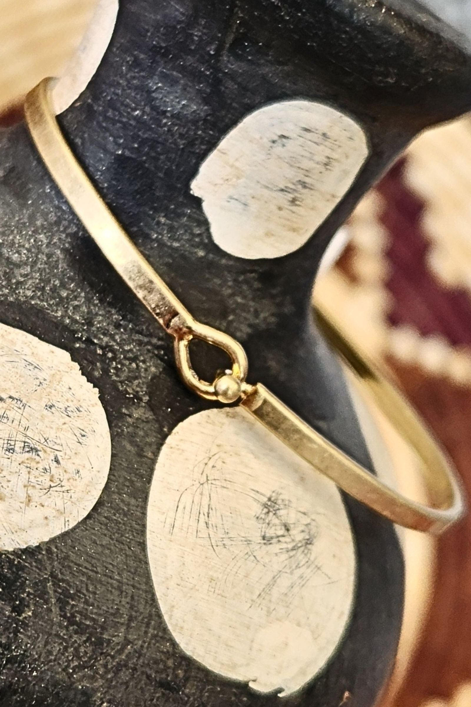 Worn Gold Bangle Bracelet