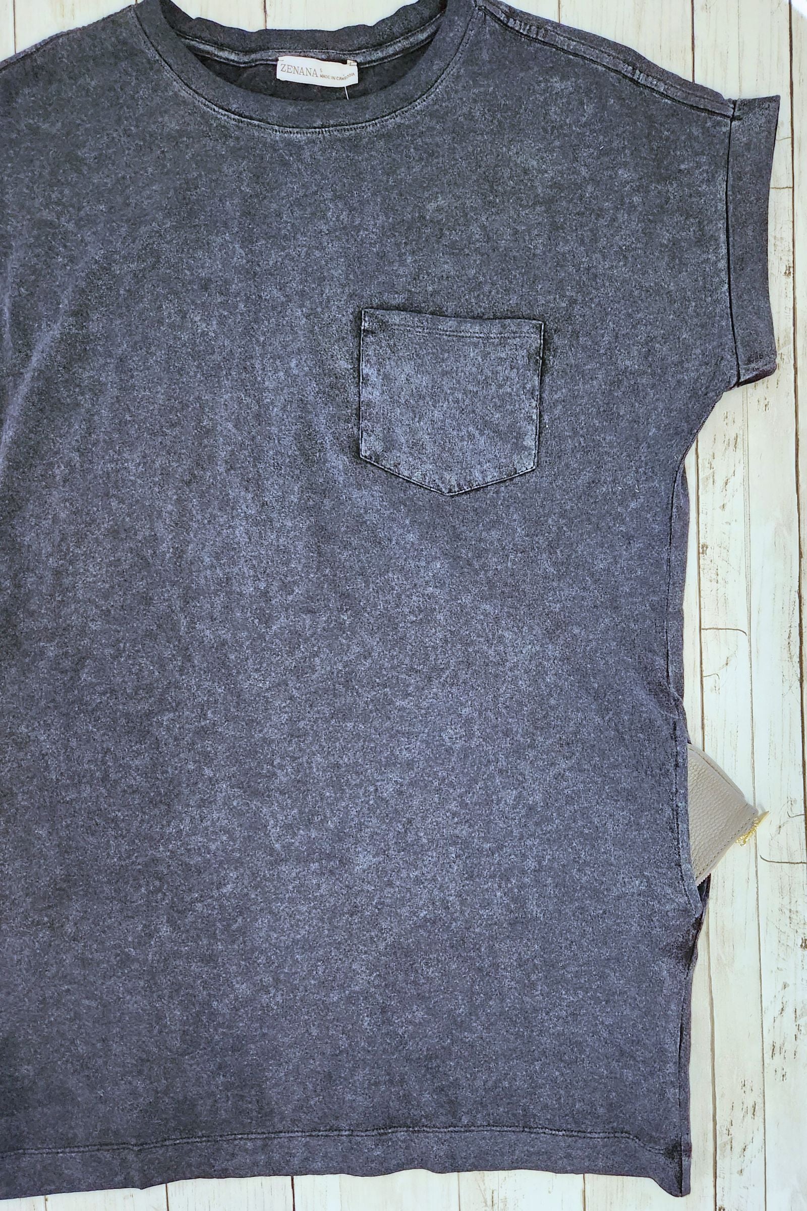 Black Cotton Washed T Shirt Dress