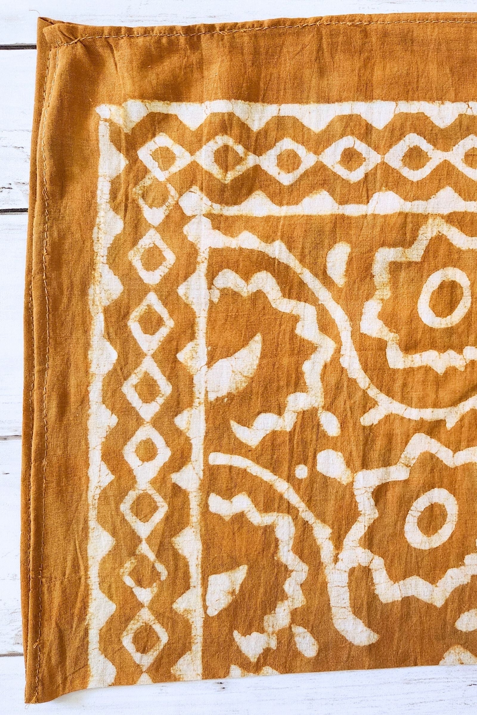 Yellow Floral Block Print Bandana