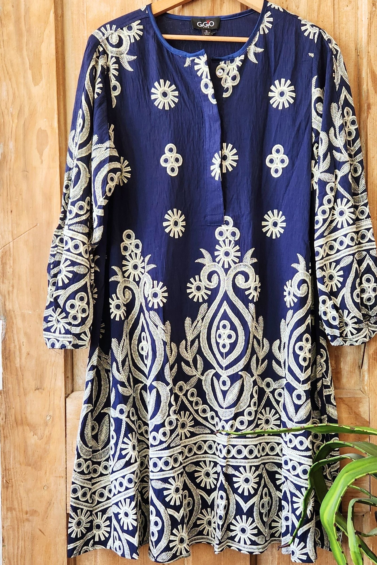Navy Regal Print Dress