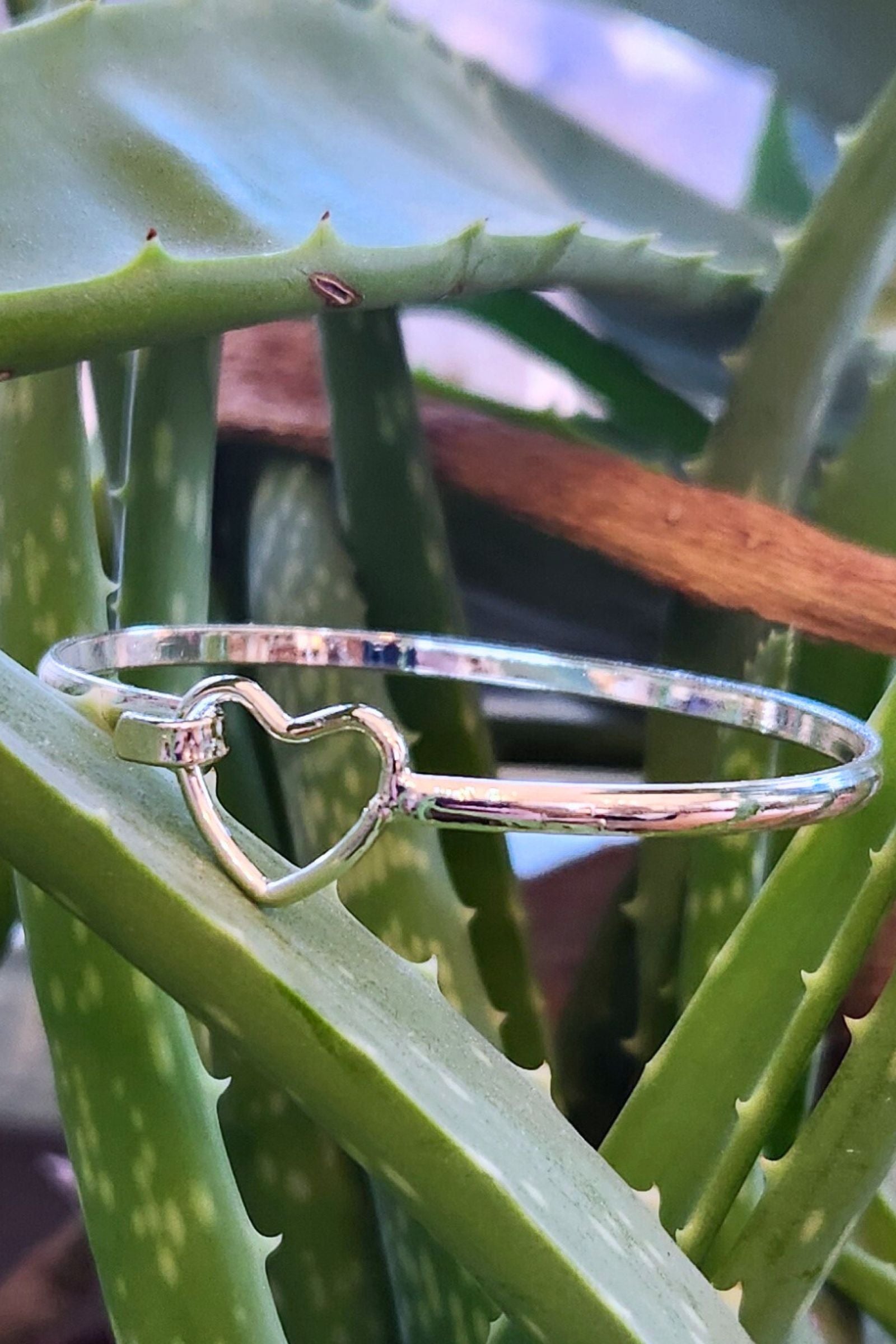 Hooked On Love Silver Heart Bracelet