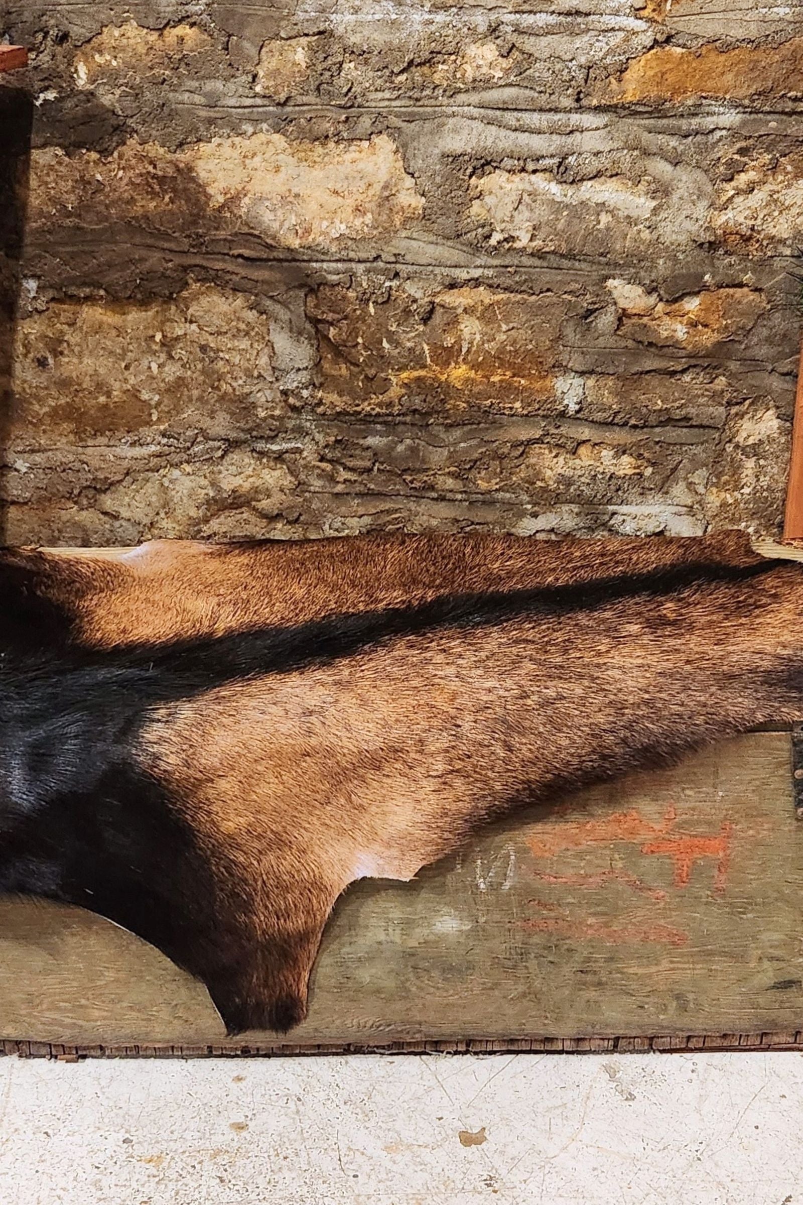 Black & Brown Goat Hide Rug #396