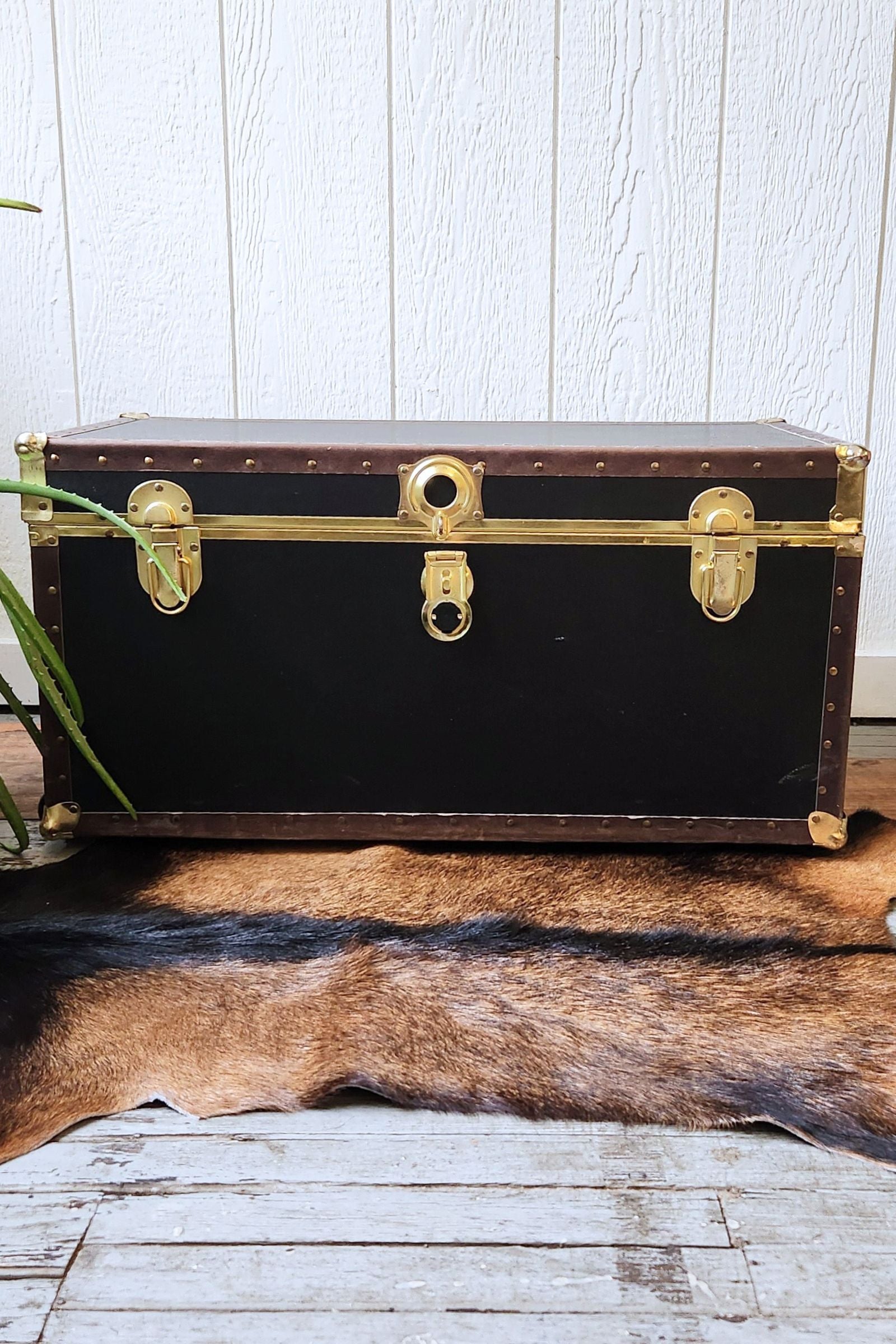 Black & Brown Goat Hide Rug #396