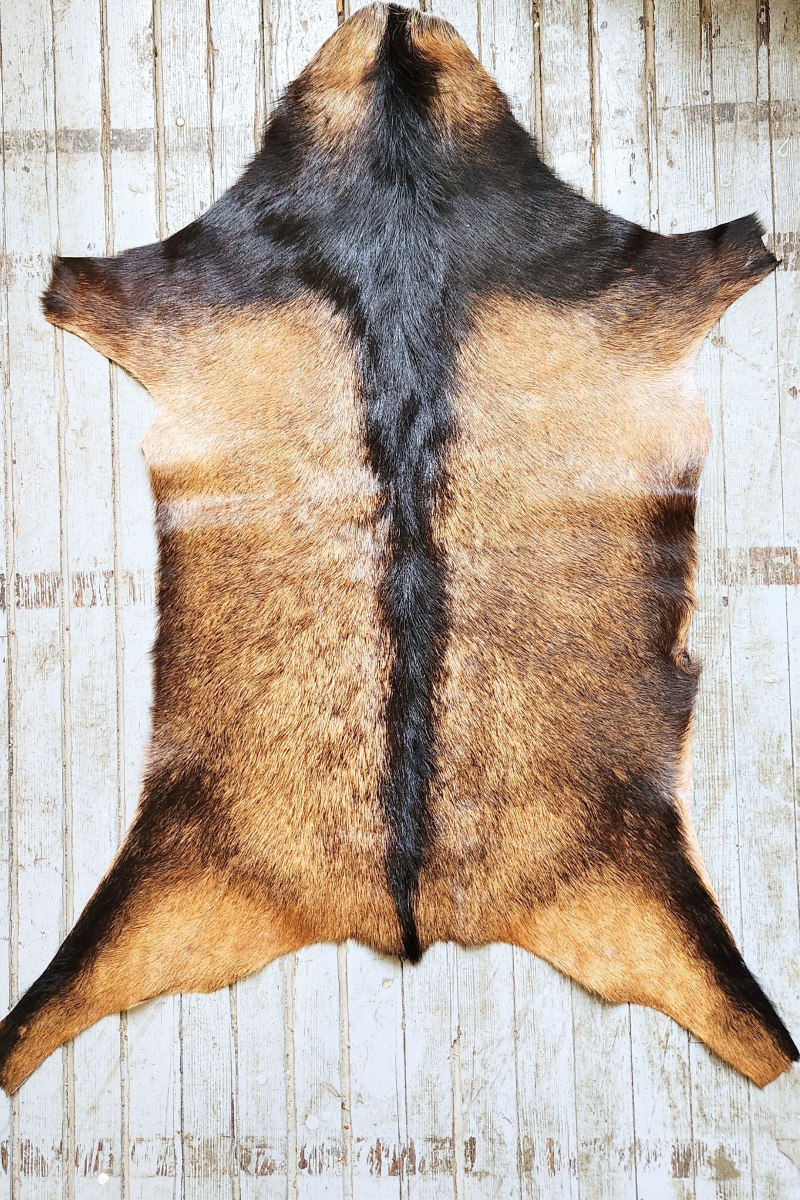 Black & Brown Goat Hide Rug #396