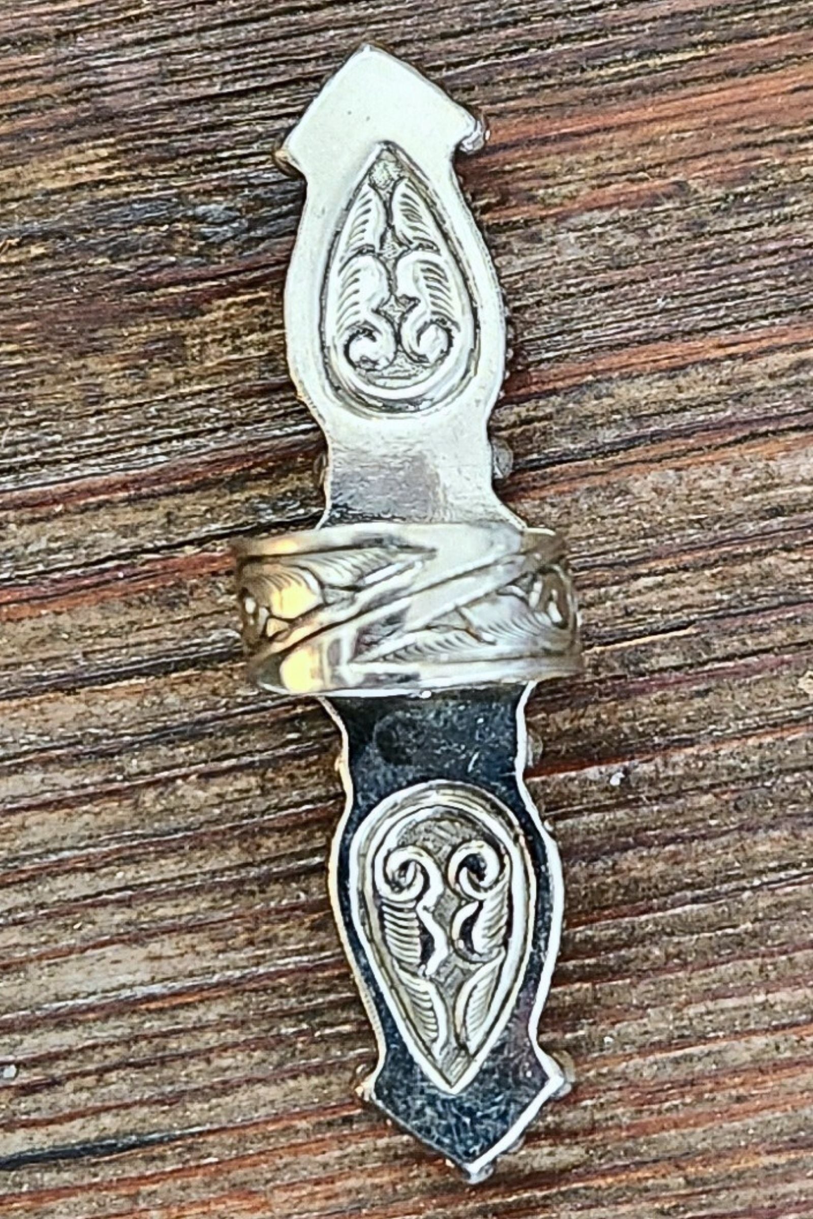 Adjustable Tibetan Silver Turquoise Crawler Ring | One-of-a-Kind (021)